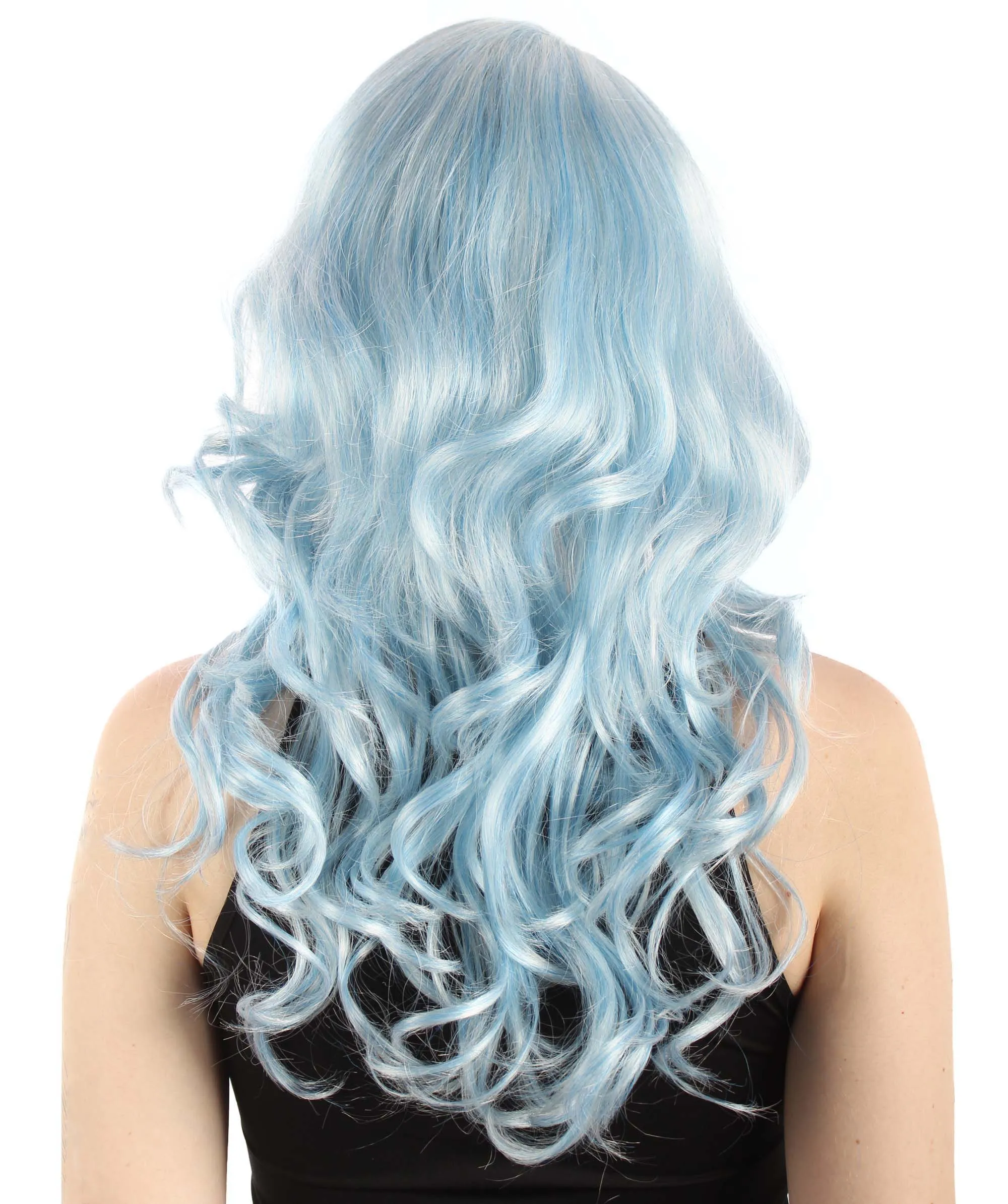 Long Length Wavy Cosplay Halloween Costume Party Hair Synthetic Fiber Mermaid Fairytale Wig, 18 Inches | HPO