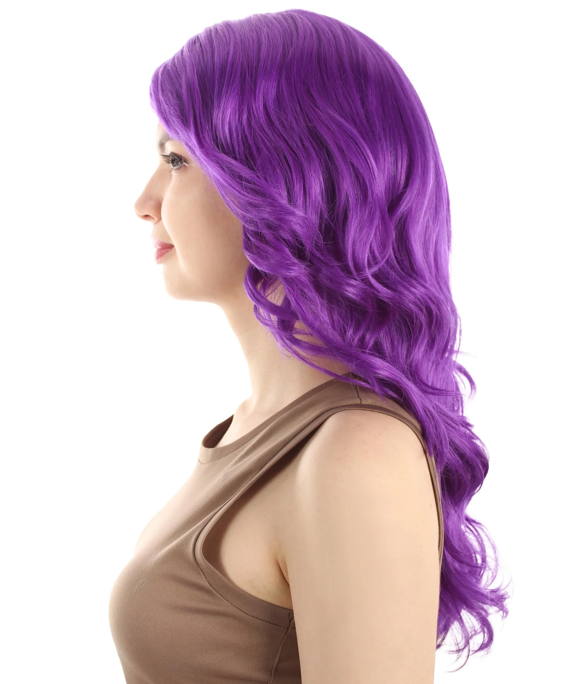 Long Length Wavy Cosplay Halloween Costume Party Hair Synthetic Fiber Mermaid Fairytale Wig, 18 Inches | HPO