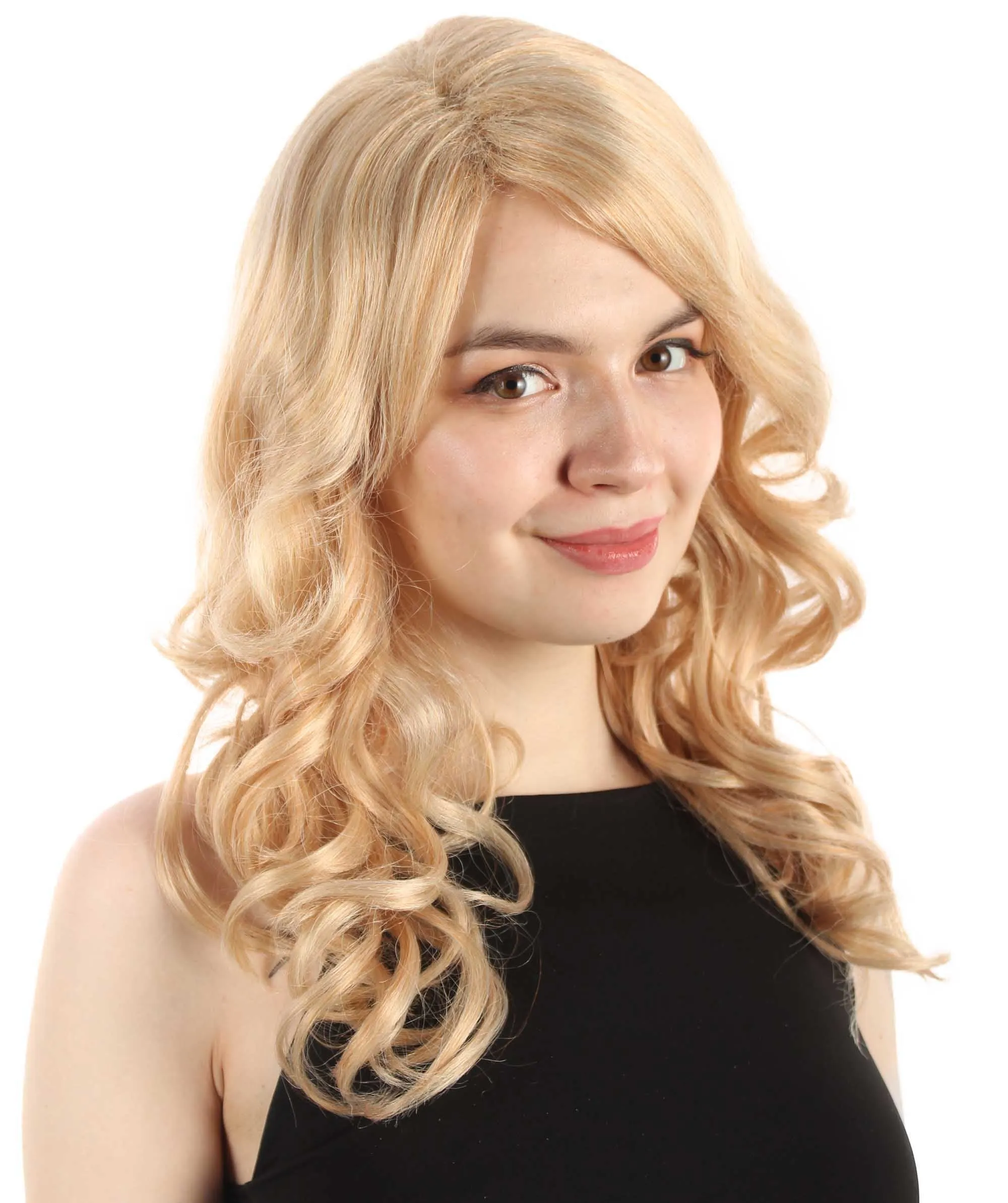 Long Length Wavy Cosplay Halloween Costume Party Hair Synthetic Fiber Mermaid Fairytale Wig, 18 Inches | HPO
