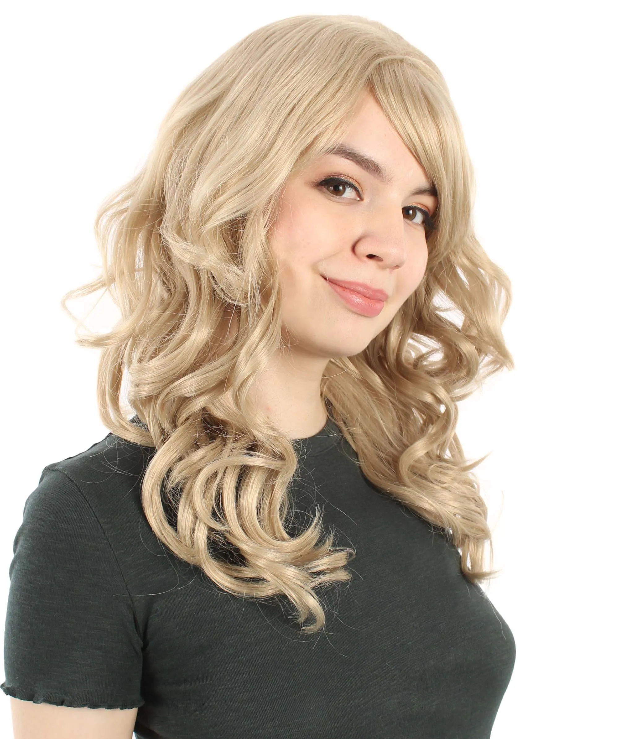 Long Length Wavy Cosplay Halloween Costume Party Hair Synthetic Fiber Mermaid Fairytale Wig, 18 Inches | HPO