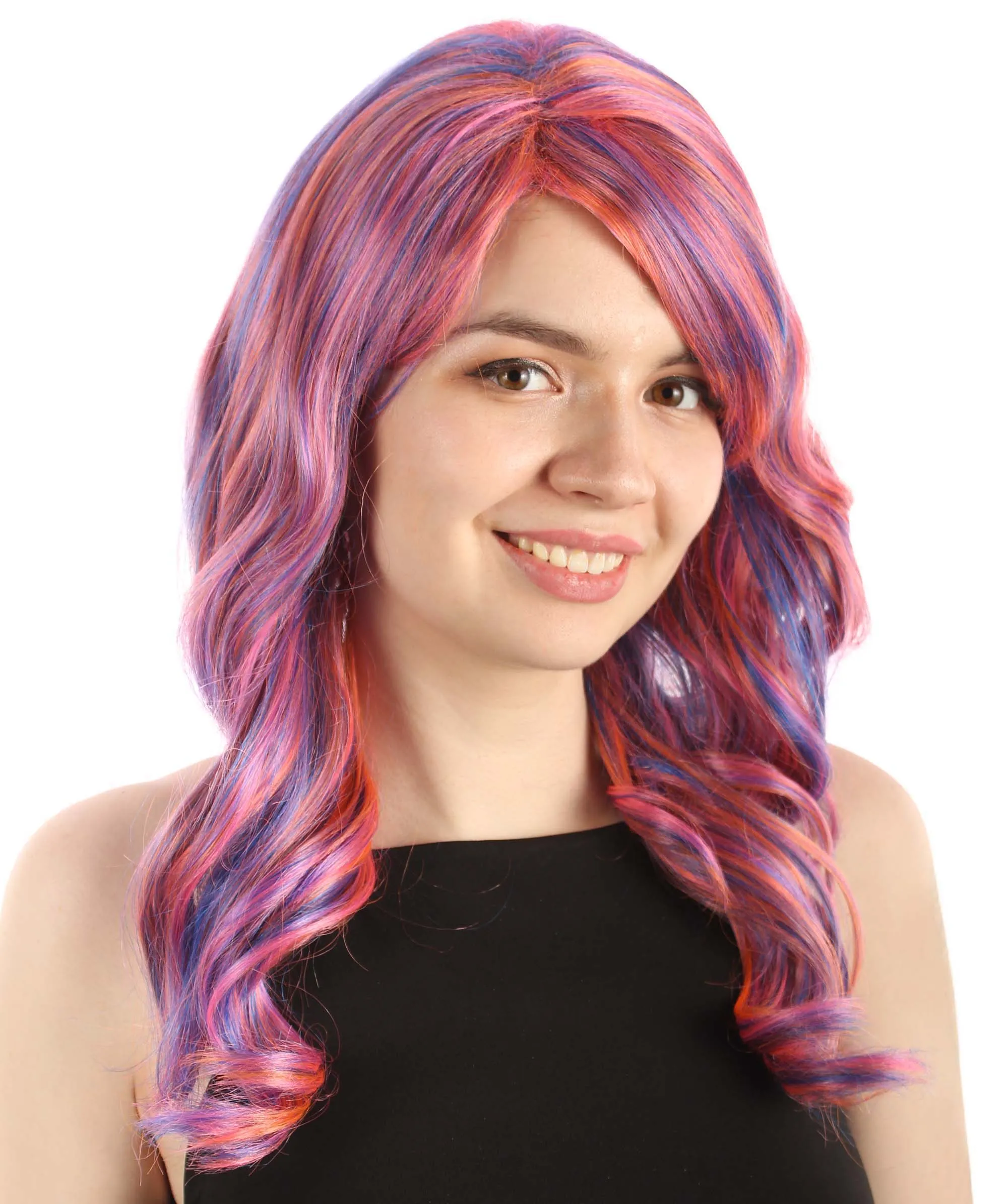 Long Length Wavy Cosplay Halloween Costume Party Hair Synthetic Fiber Mermaid Fairytale Wig, 18 Inches | HPO