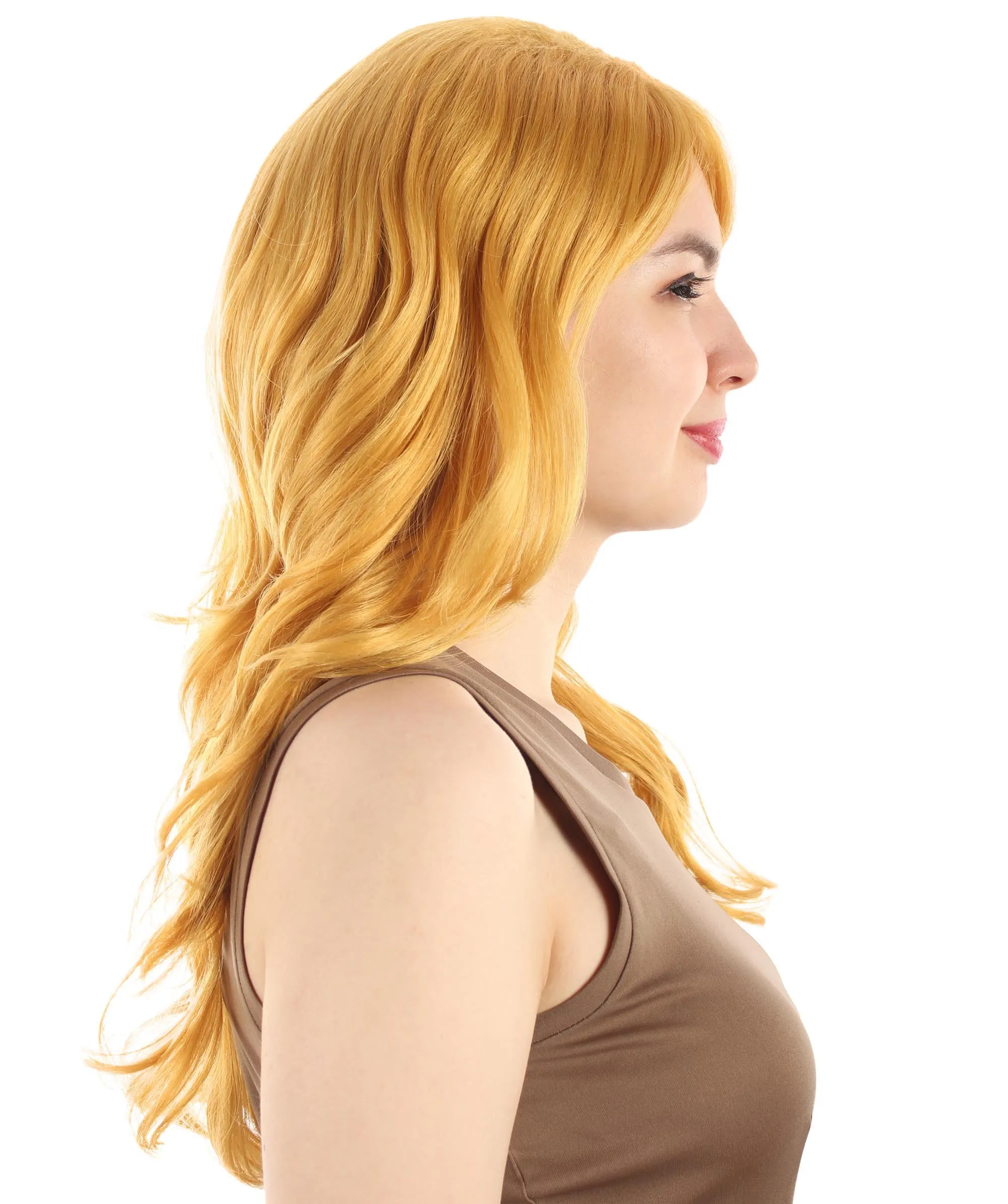 Long Length Wavy Cosplay Halloween Costume Party Hair Synthetic Fiber Mermaid Fairytale Wig, 18 Inches | HPO