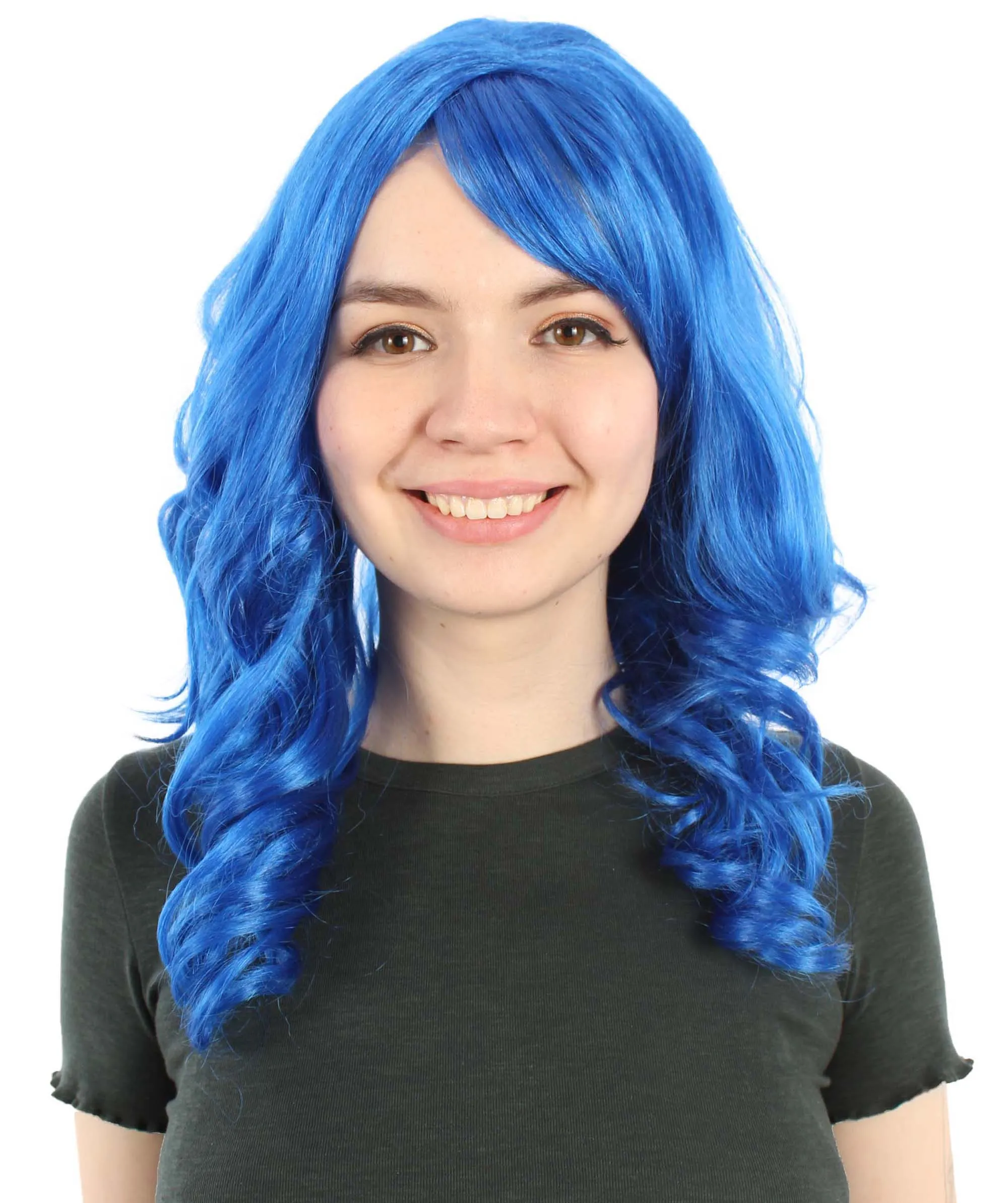 Long Length Wavy Cosplay Halloween Costume Party Hair Synthetic Fiber Mermaid Fairytale Wig, 18 Inches | HPO