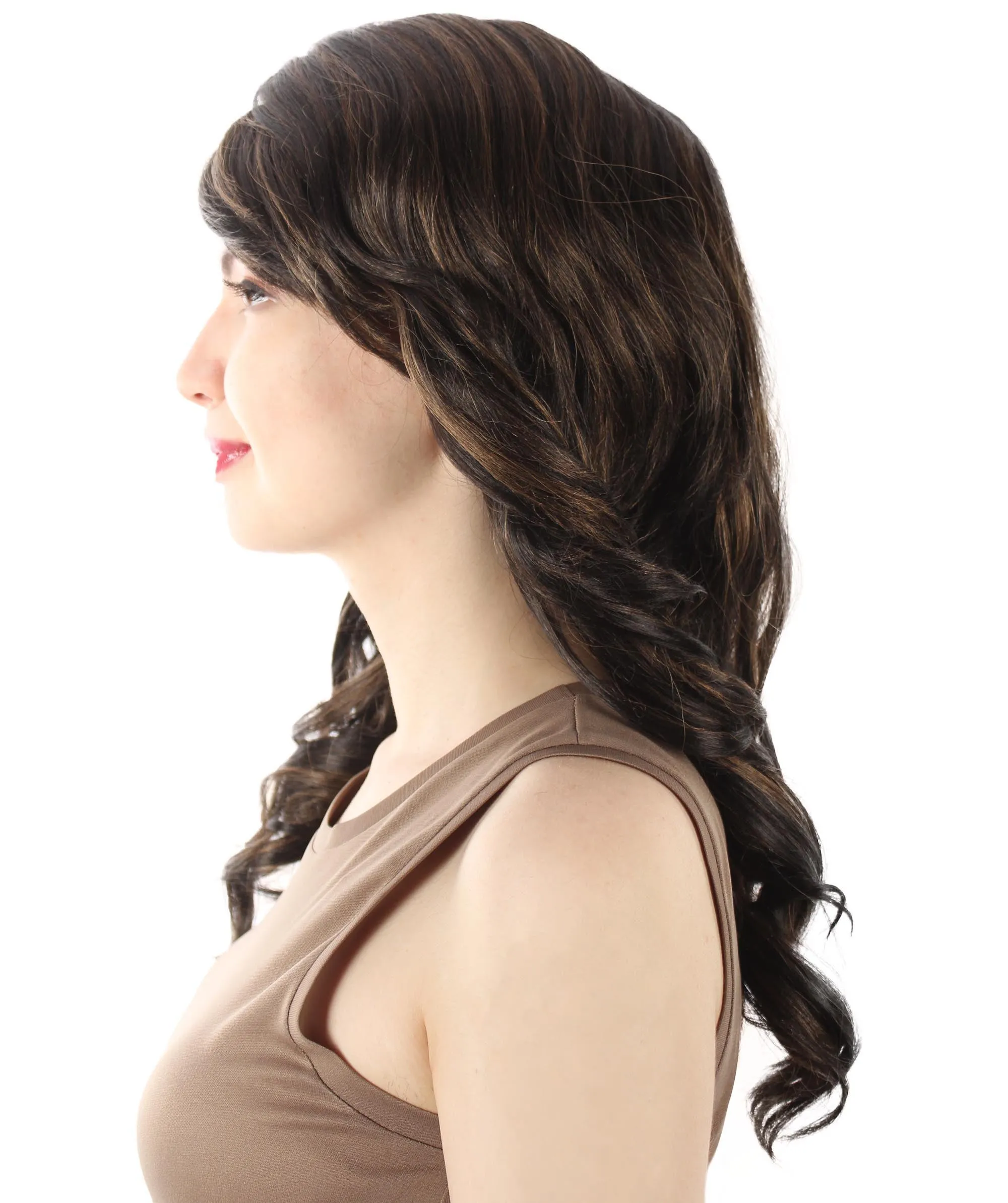 Long Length Wavy Cosplay Halloween Costume Party Hair Synthetic Fiber Mermaid Fairytale Wig, 18 Inches | HPO