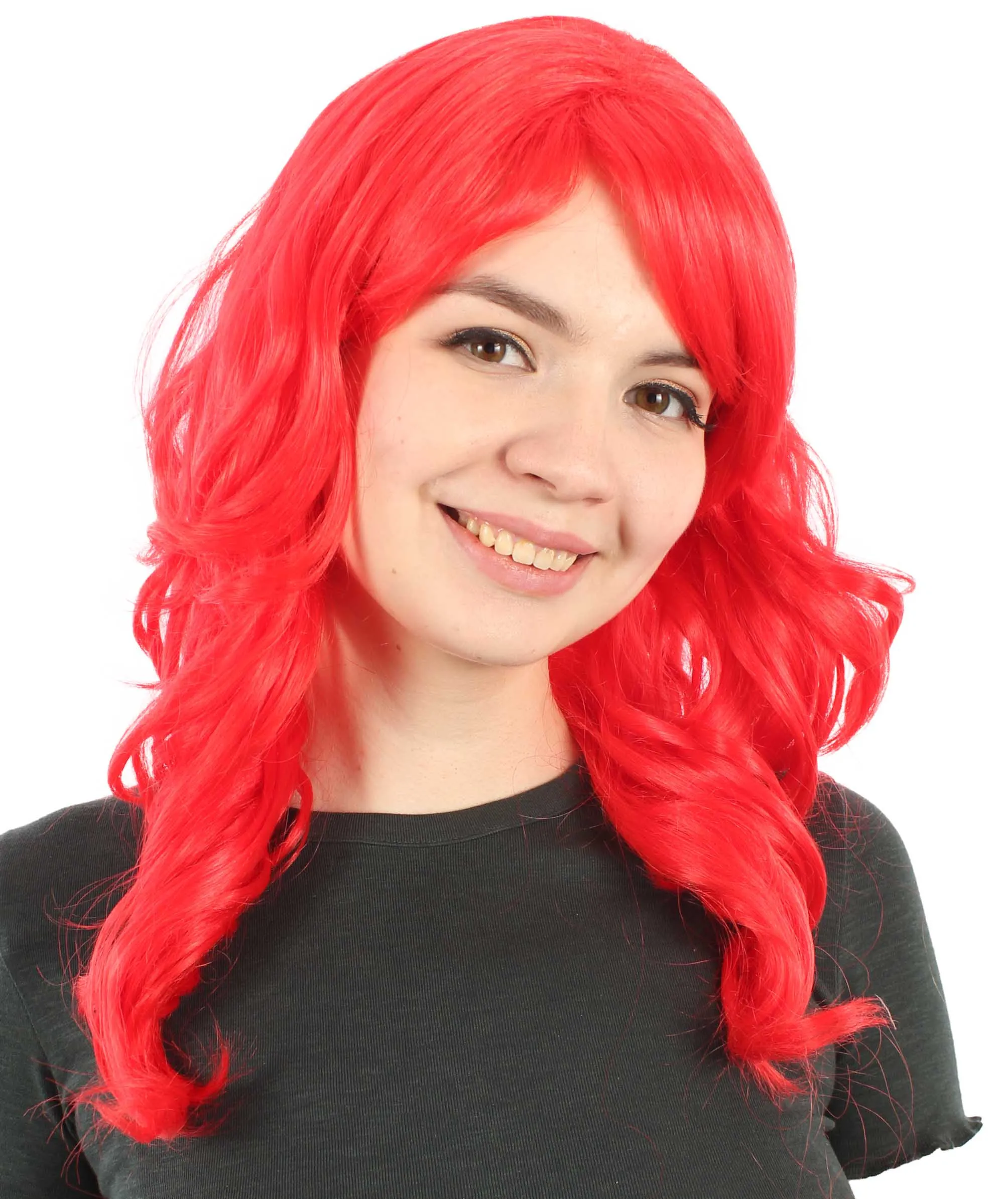 Long Length Wavy Cosplay Halloween Costume Party Hair Synthetic Fiber Mermaid Fairytale Wig, 18 Inches | HPO