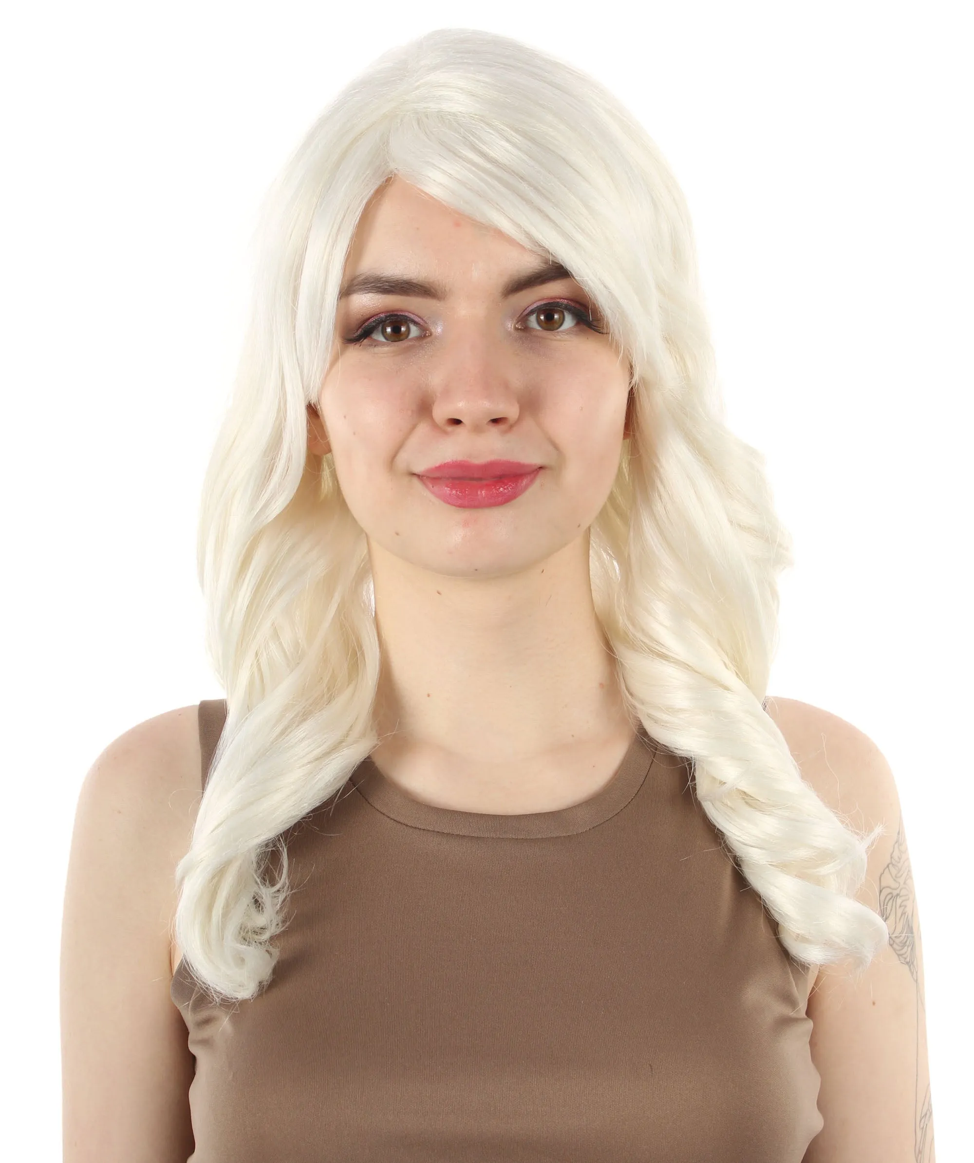 Long Length Wavy Cosplay Halloween Costume Party Hair Synthetic Fiber Mermaid Fairytale Wig, 18 Inches | HPO