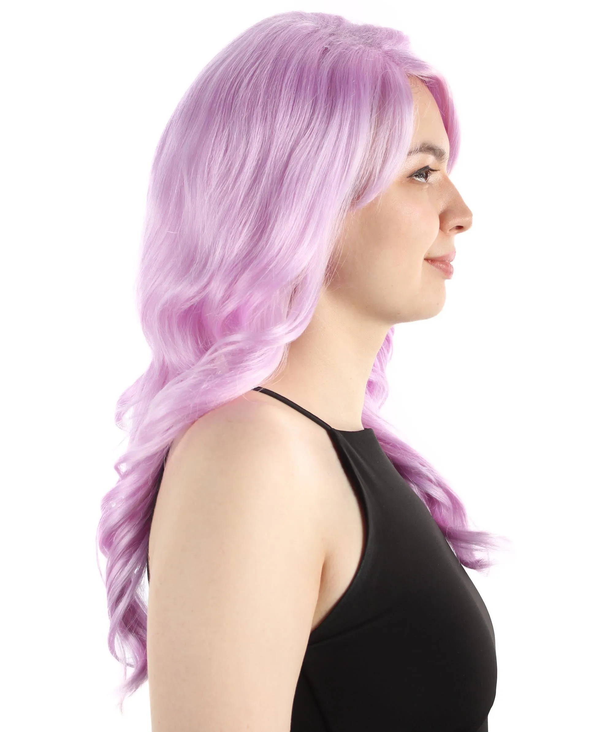 Long Length Wavy Cosplay Halloween Costume Party Hair Synthetic Fiber Mermaid Fairytale Wig, 18 Inches | HPO