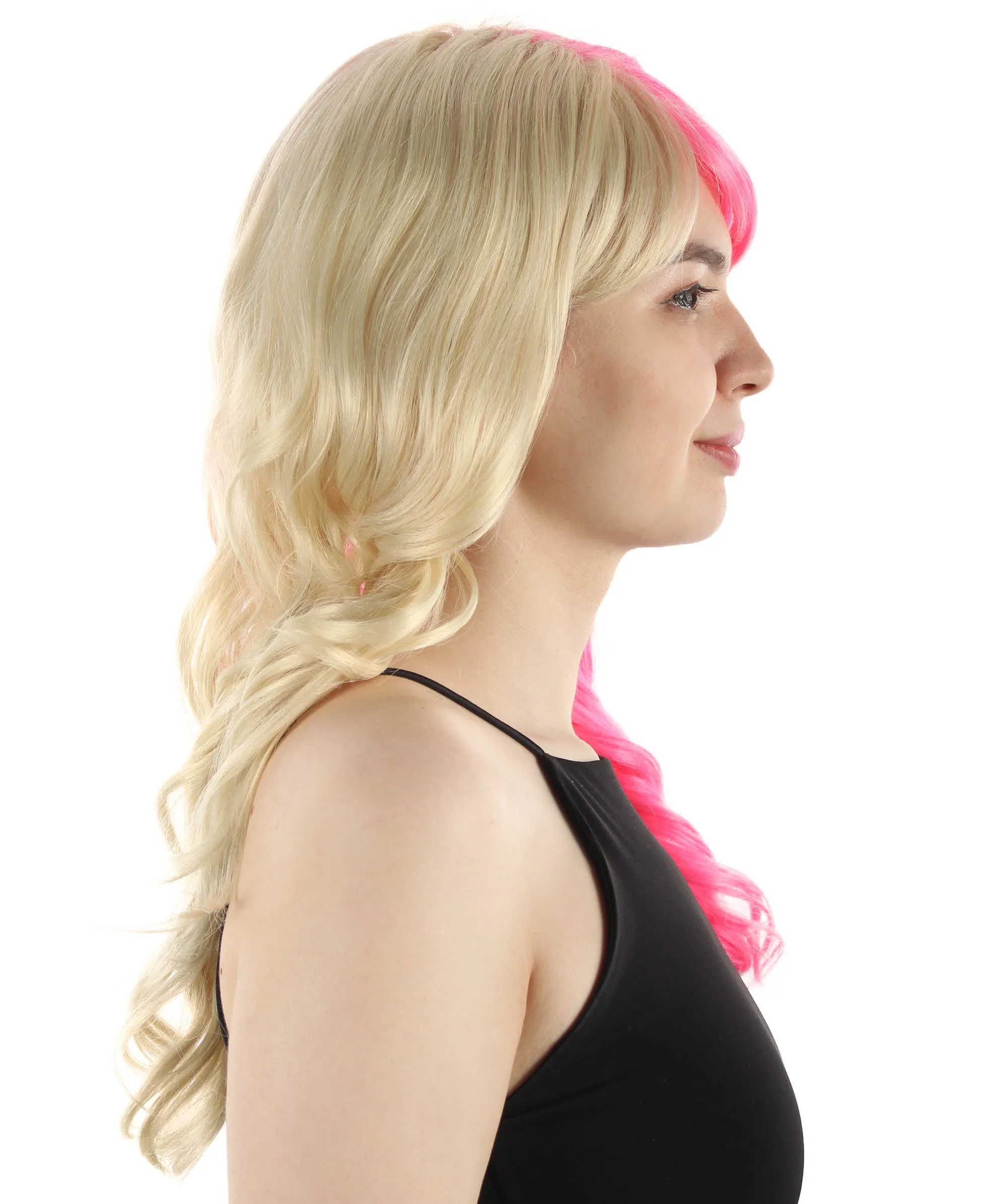 Long Length Wavy Cosplay Halloween Costume Party Hair Synthetic Fiber Mermaid Fairytale Wig, 18 Inches | HPO