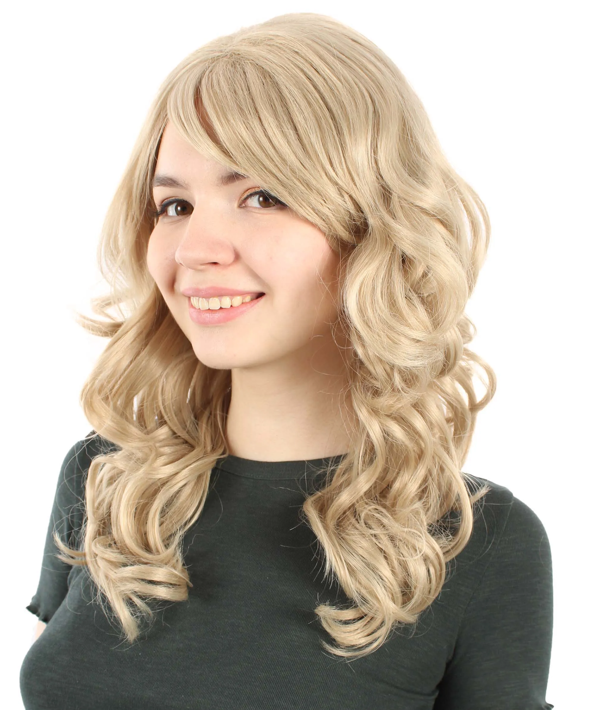 Long Length Wavy Cosplay Halloween Costume Party Hair Synthetic Fiber Mermaid Fairytale Wig, 18 Inches | HPO