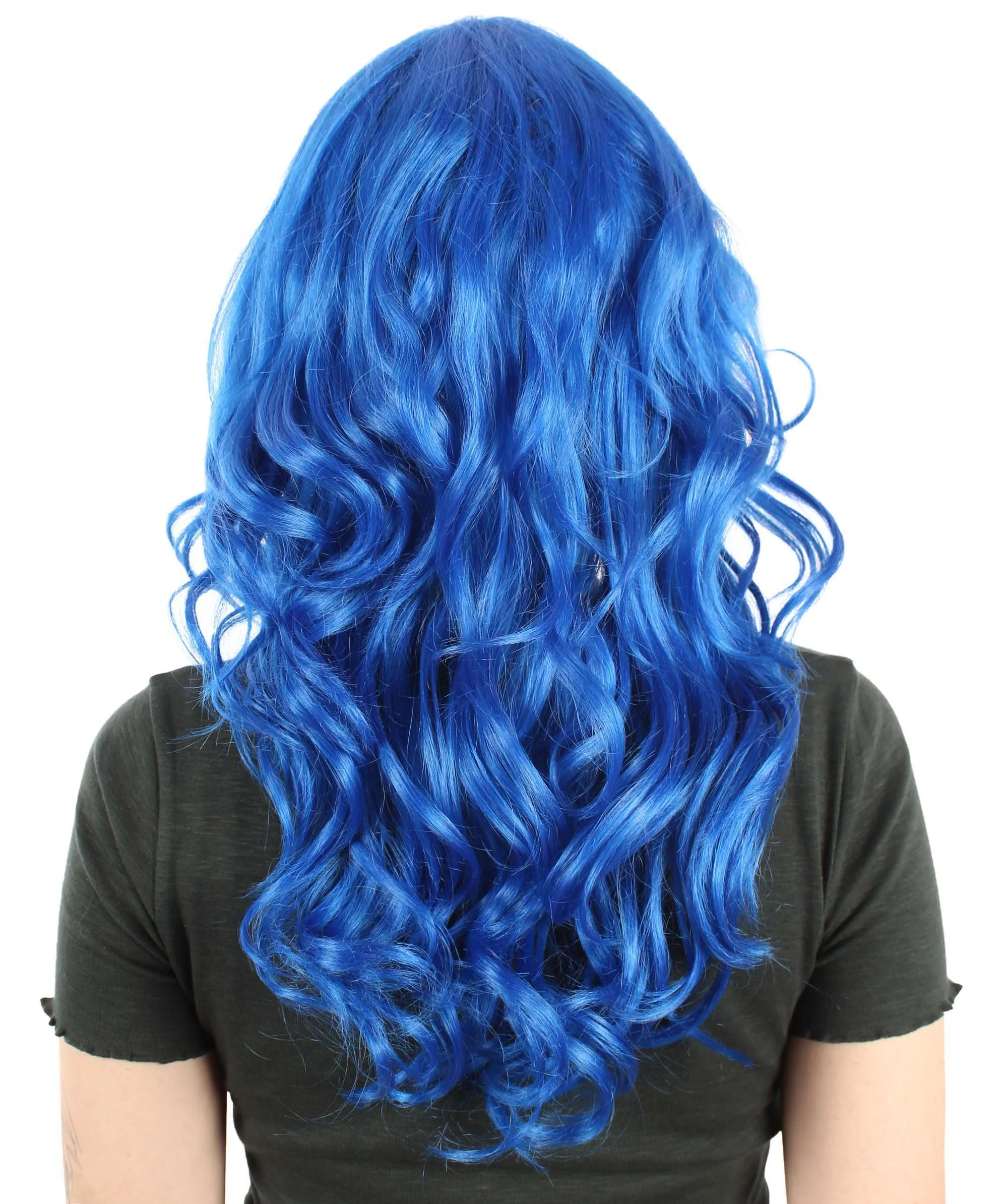 Long Length Wavy Cosplay Halloween Costume Party Hair Synthetic Fiber Mermaid Fairytale Wig, 18 Inches | HPO