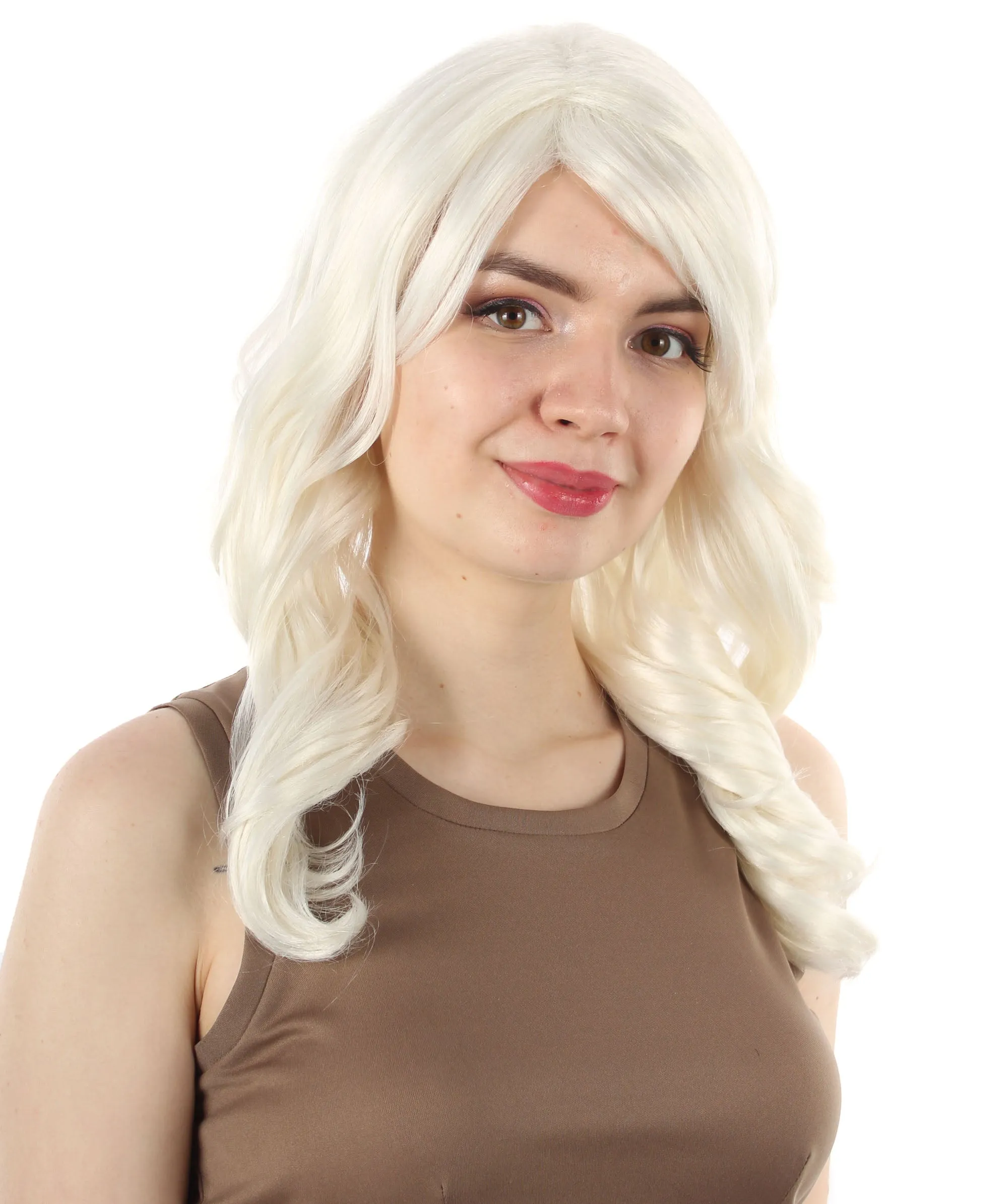 Long Length Wavy Cosplay Halloween Costume Party Hair Synthetic Fiber Mermaid Fairytale Wig, 18 Inches | HPO