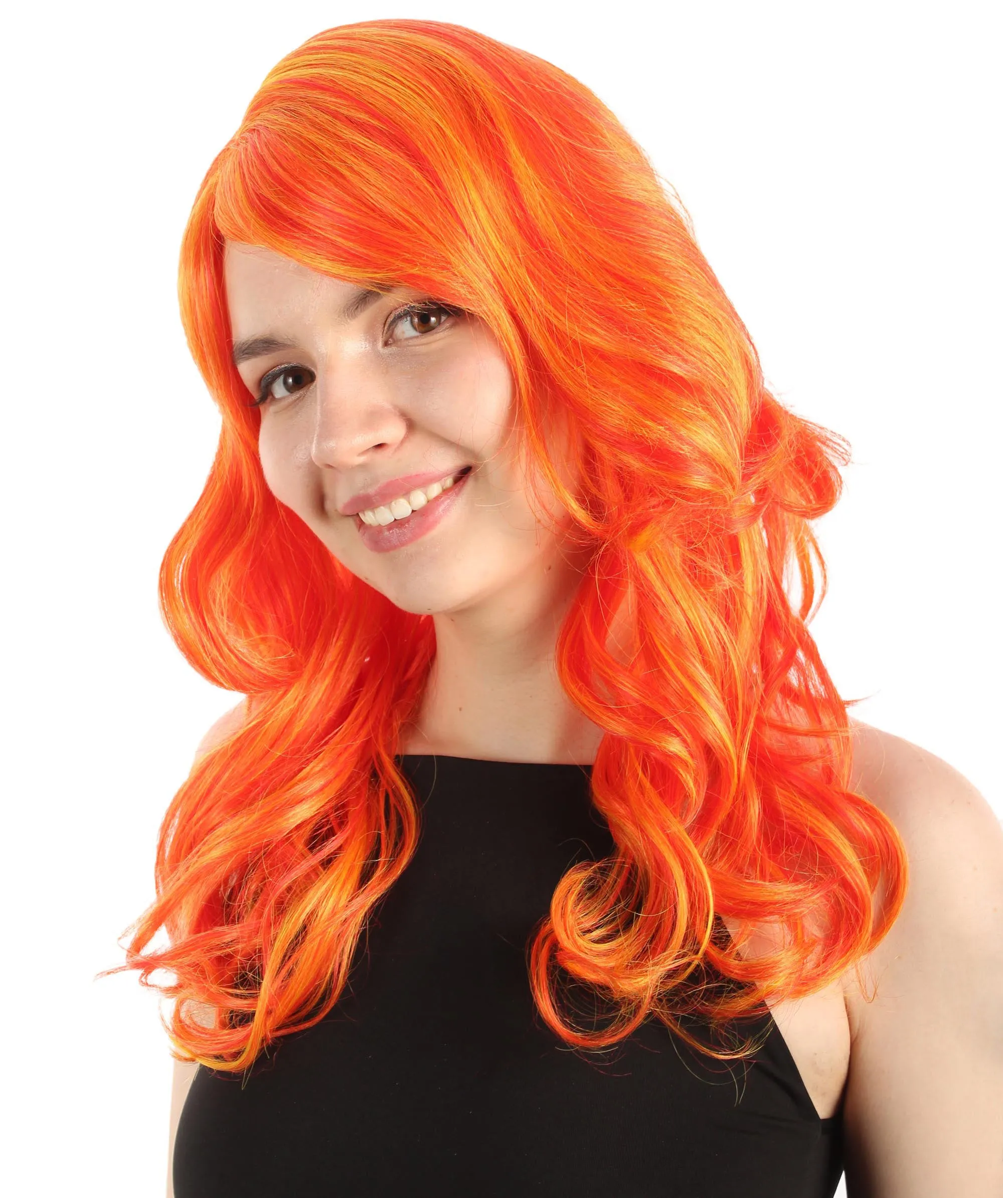 Long Length Wavy Cosplay Halloween Costume Party Hair Synthetic Fiber Mermaid Fairytale Wig, 18 Inches | HPO