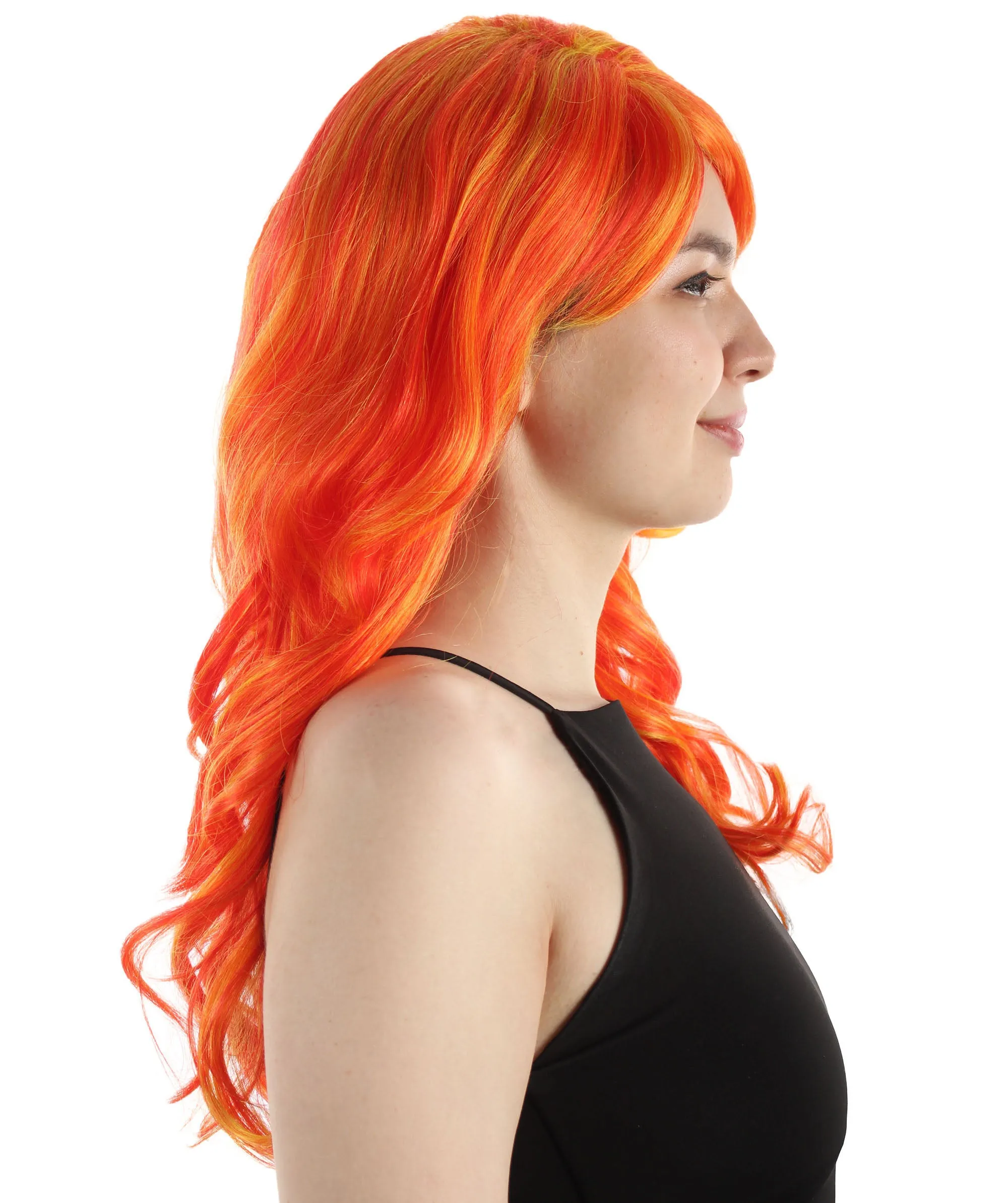 Long Length Wavy Cosplay Halloween Costume Party Hair Synthetic Fiber Mermaid Fairytale Wig, 18 Inches | HPO