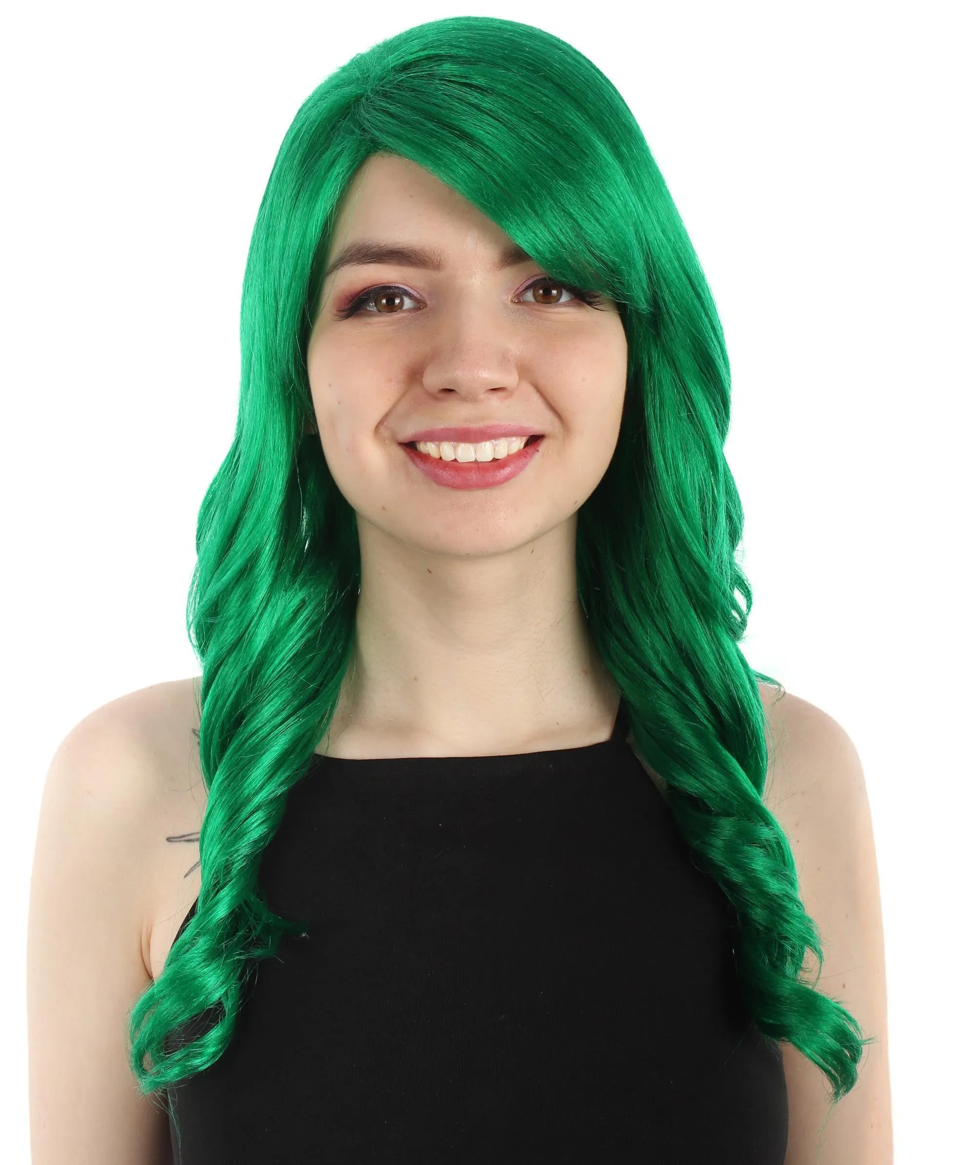 Long Length Wavy Cosplay Halloween Costume Party Hair Synthetic Fiber Mermaid Fairytale Wig, 18 Inches | HPO