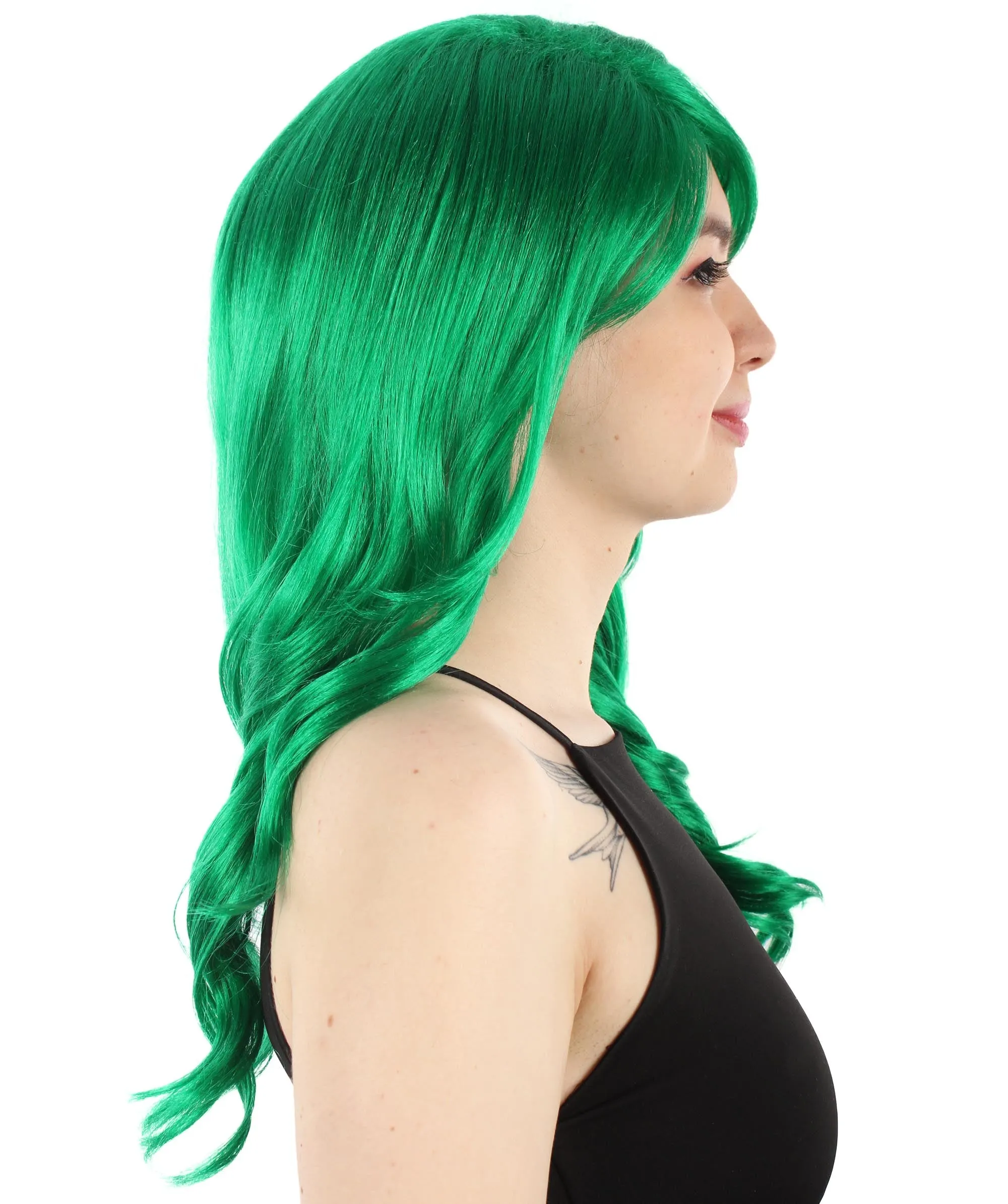 Long Length Wavy Cosplay Halloween Costume Party Hair Synthetic Fiber Mermaid Fairytale Wig, 18 Inches | HPO