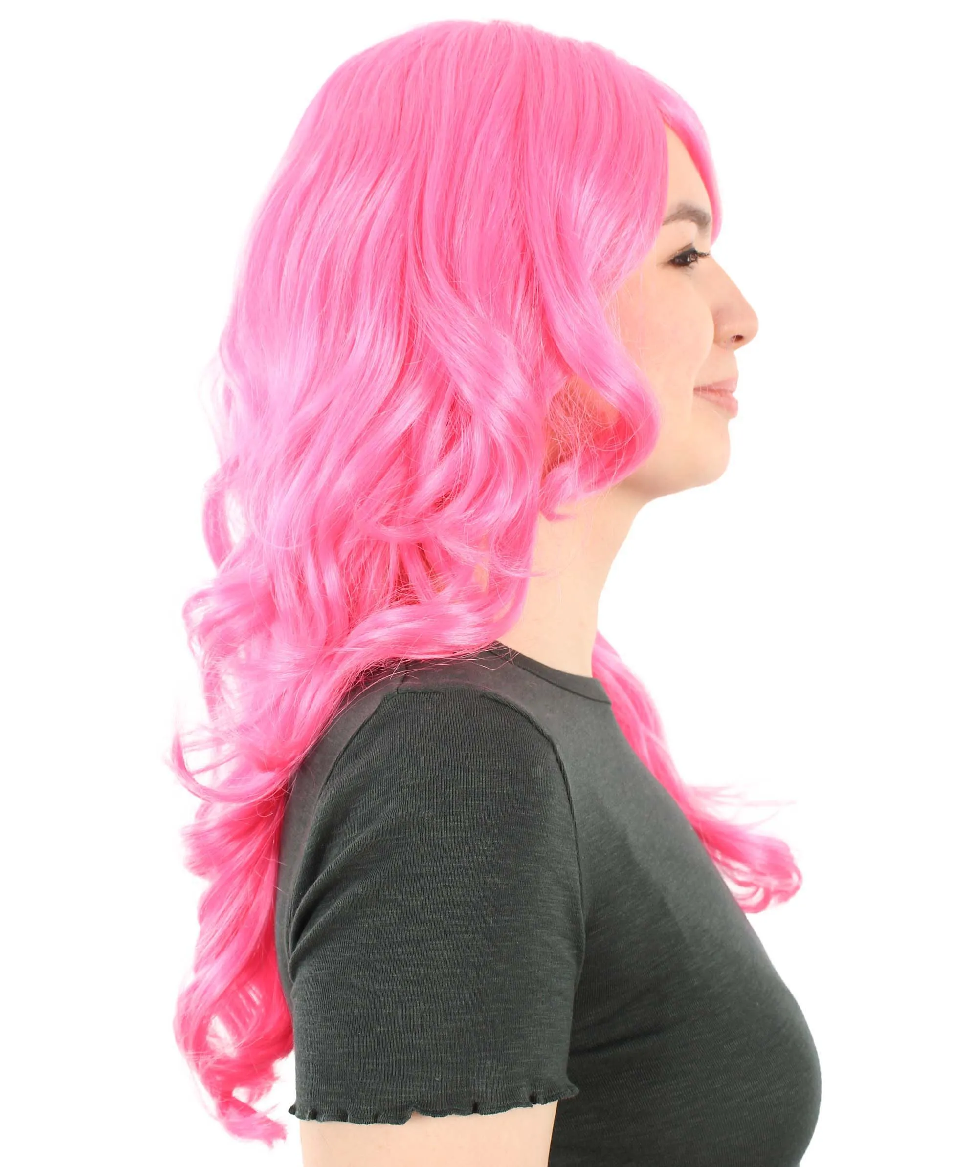Long Length Wavy Cosplay Halloween Costume Party Hair Synthetic Fiber Mermaid Fairytale Wig, 18 Inches | HPO