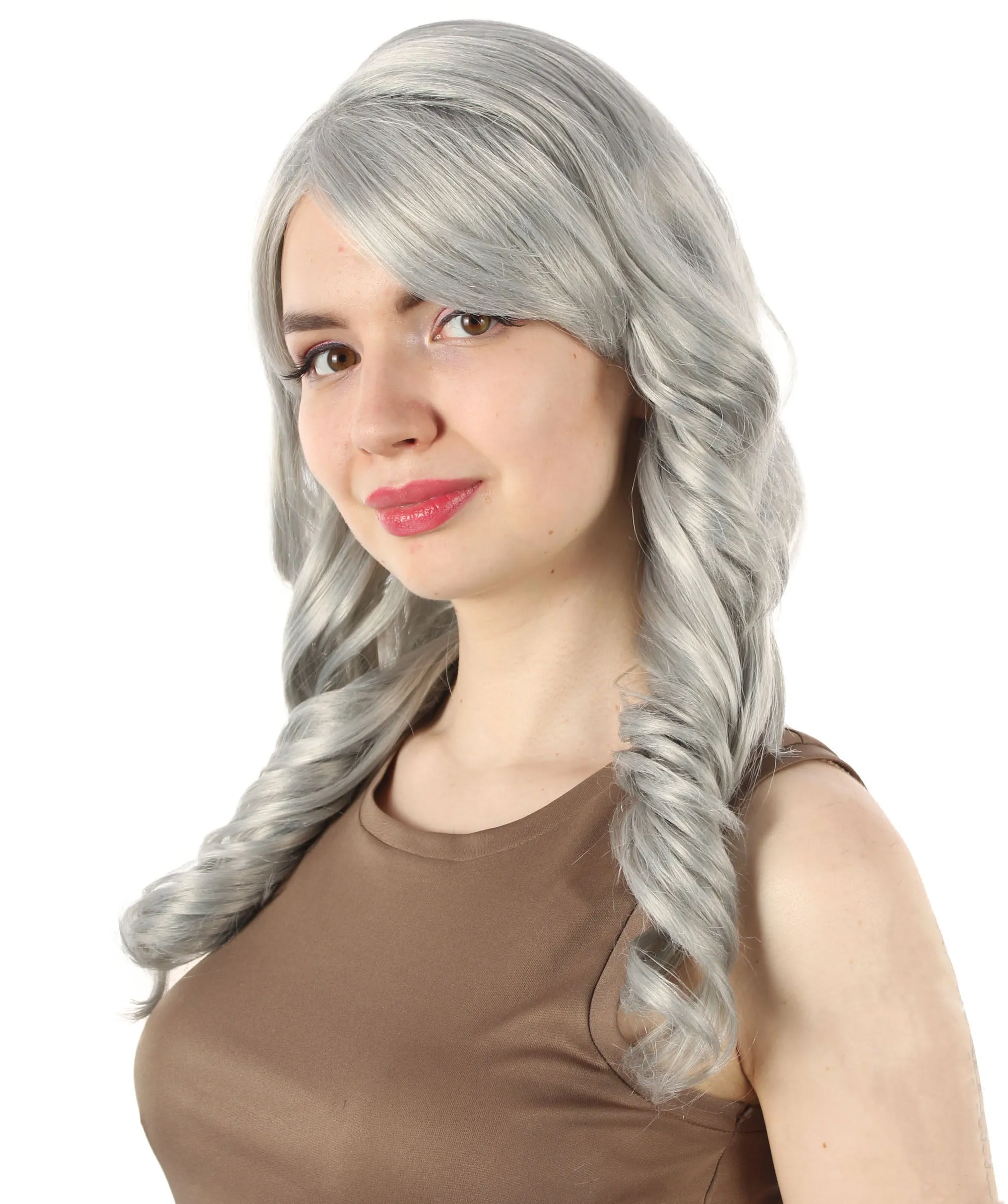 Long Length Wavy Cosplay Halloween Costume Party Hair Synthetic Fiber Mermaid Fairytale Wig, 18 Inches | HPO
