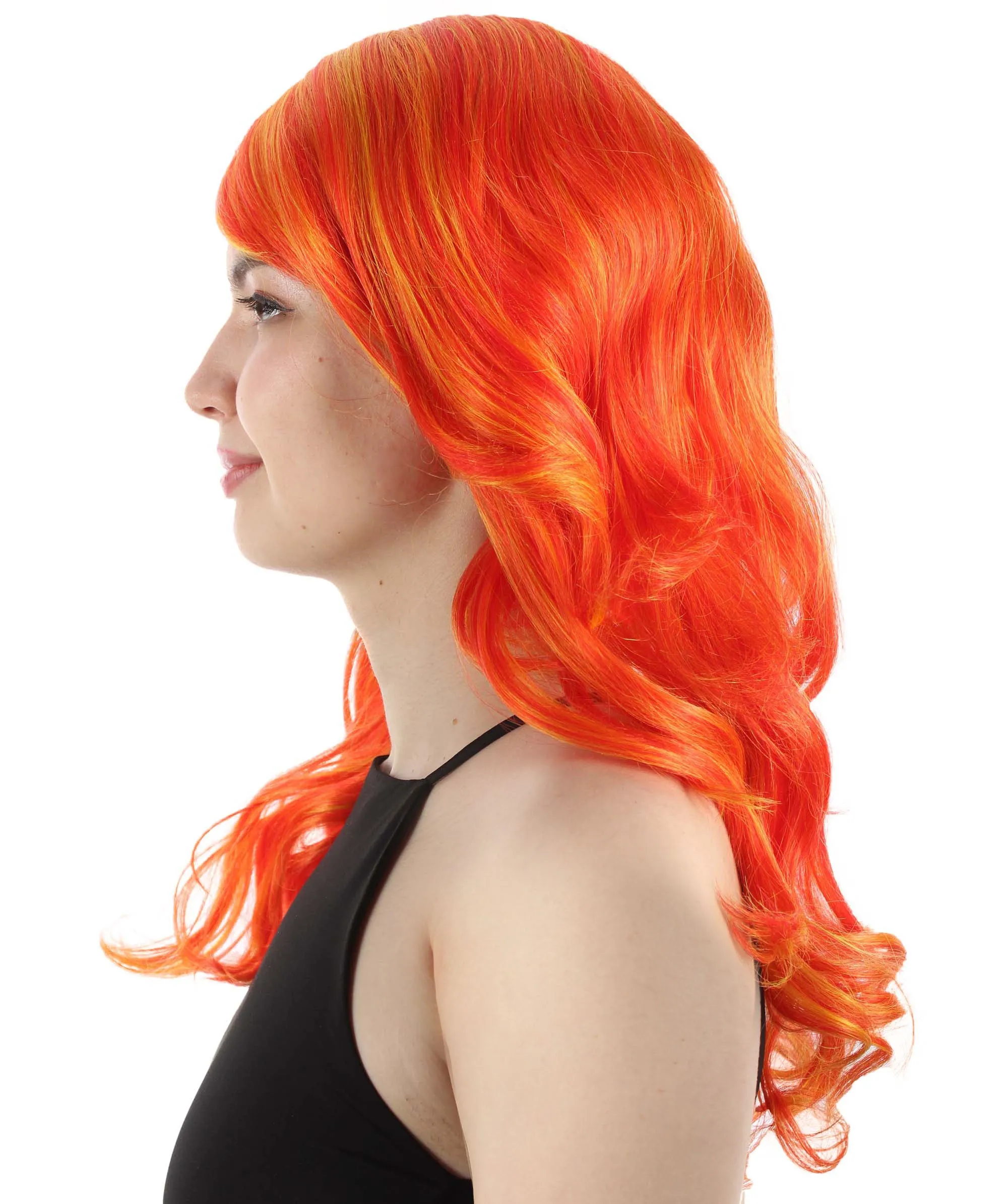 Long Length Wavy Cosplay Halloween Costume Party Hair Synthetic Fiber Mermaid Fairytale Wig, 18 Inches | HPO