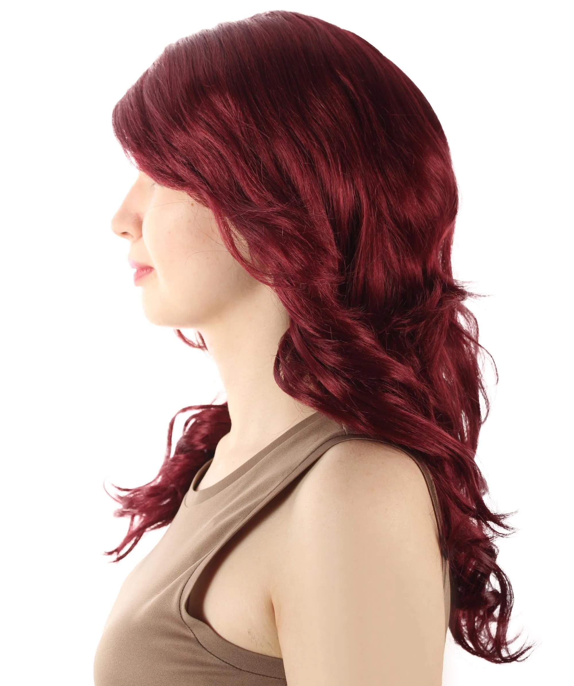Long Length Wavy Cosplay Halloween Costume Party Hair Synthetic Fiber Mermaid Fairytale Wig, 18 Inches | HPO