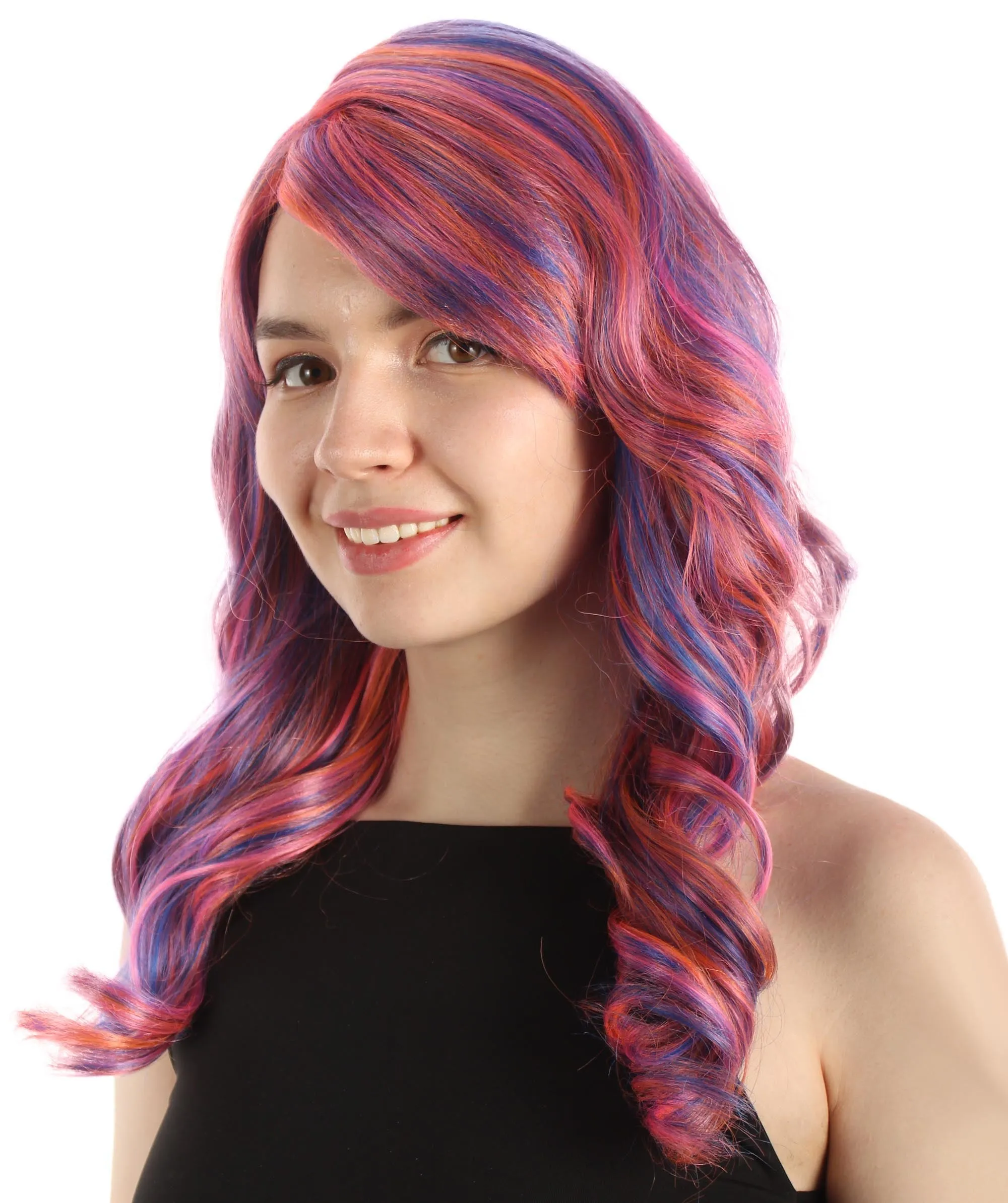 Long Length Wavy Cosplay Halloween Costume Party Hair Synthetic Fiber Mermaid Fairytale Wig, 18 Inches | HPO