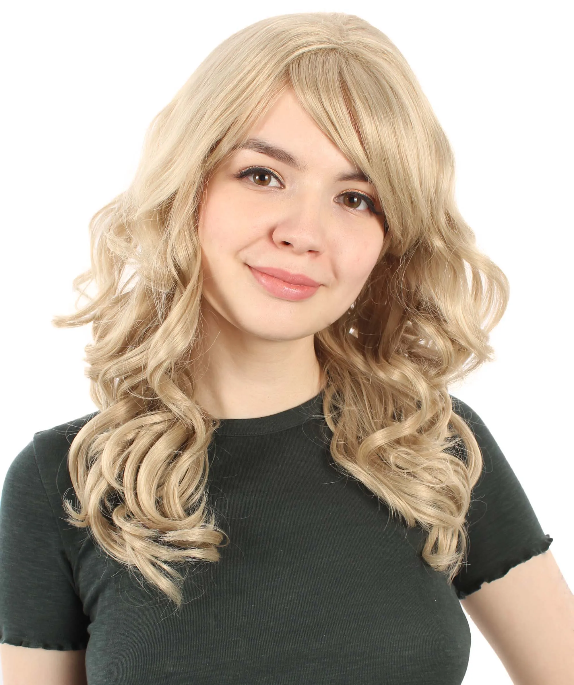 Long Length Wavy Cosplay Halloween Costume Party Hair Synthetic Fiber Mermaid Fairytale Wig, 18 Inches | HPO