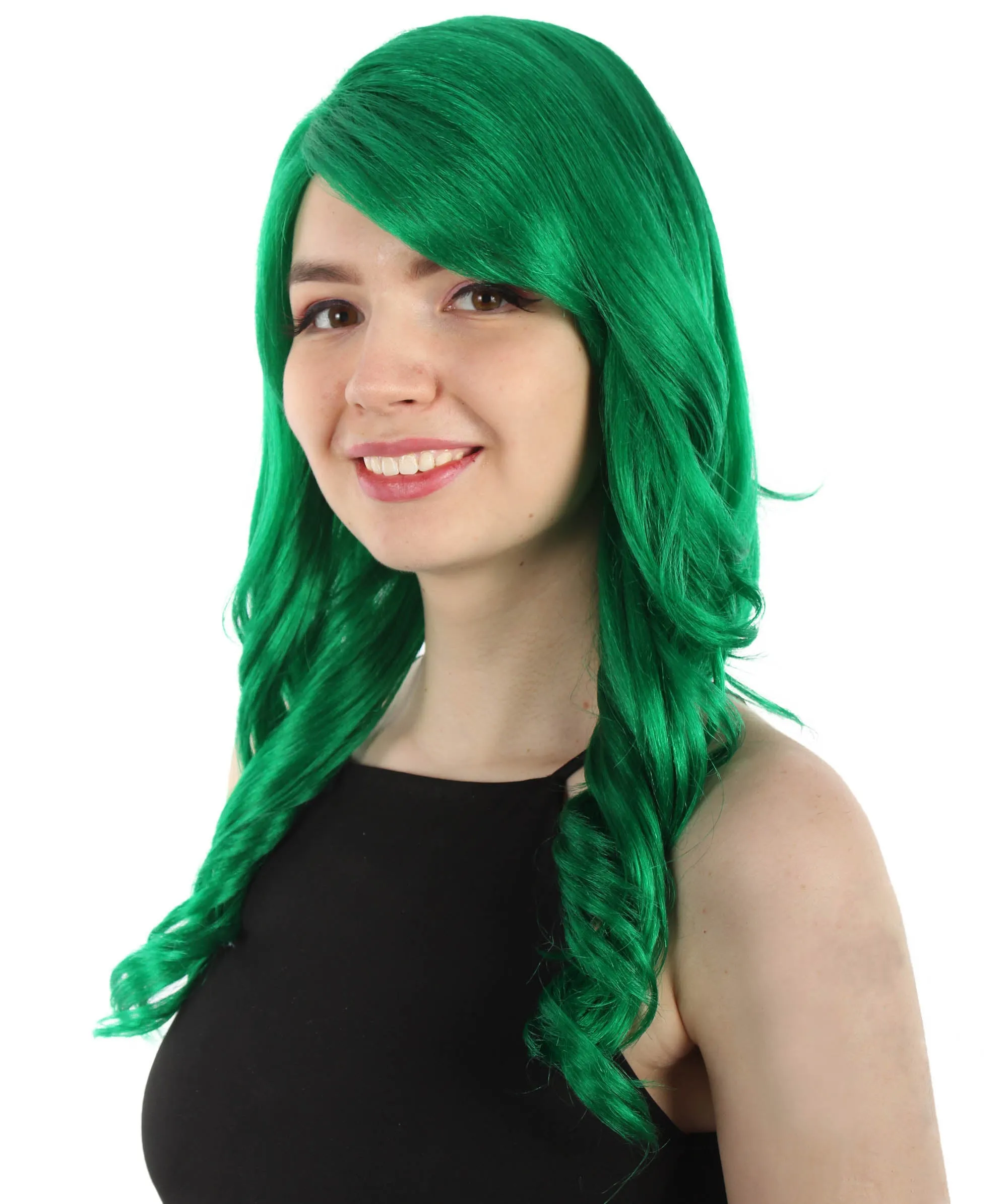 Long Length Wavy Cosplay Halloween Costume Party Hair Synthetic Fiber Mermaid Fairytale Wig, 18 Inches | HPO