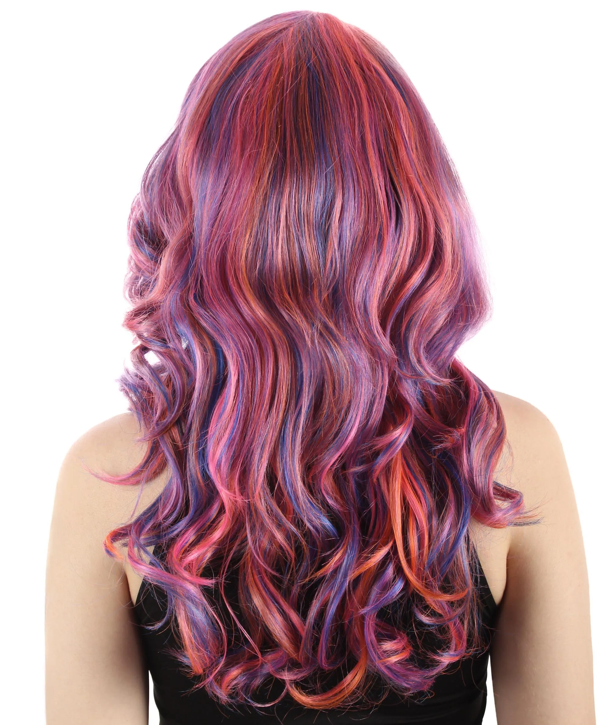 Long Length Wavy Cosplay Halloween Costume Party Hair Synthetic Fiber Mermaid Fairytale Wig, 18 Inches | HPO