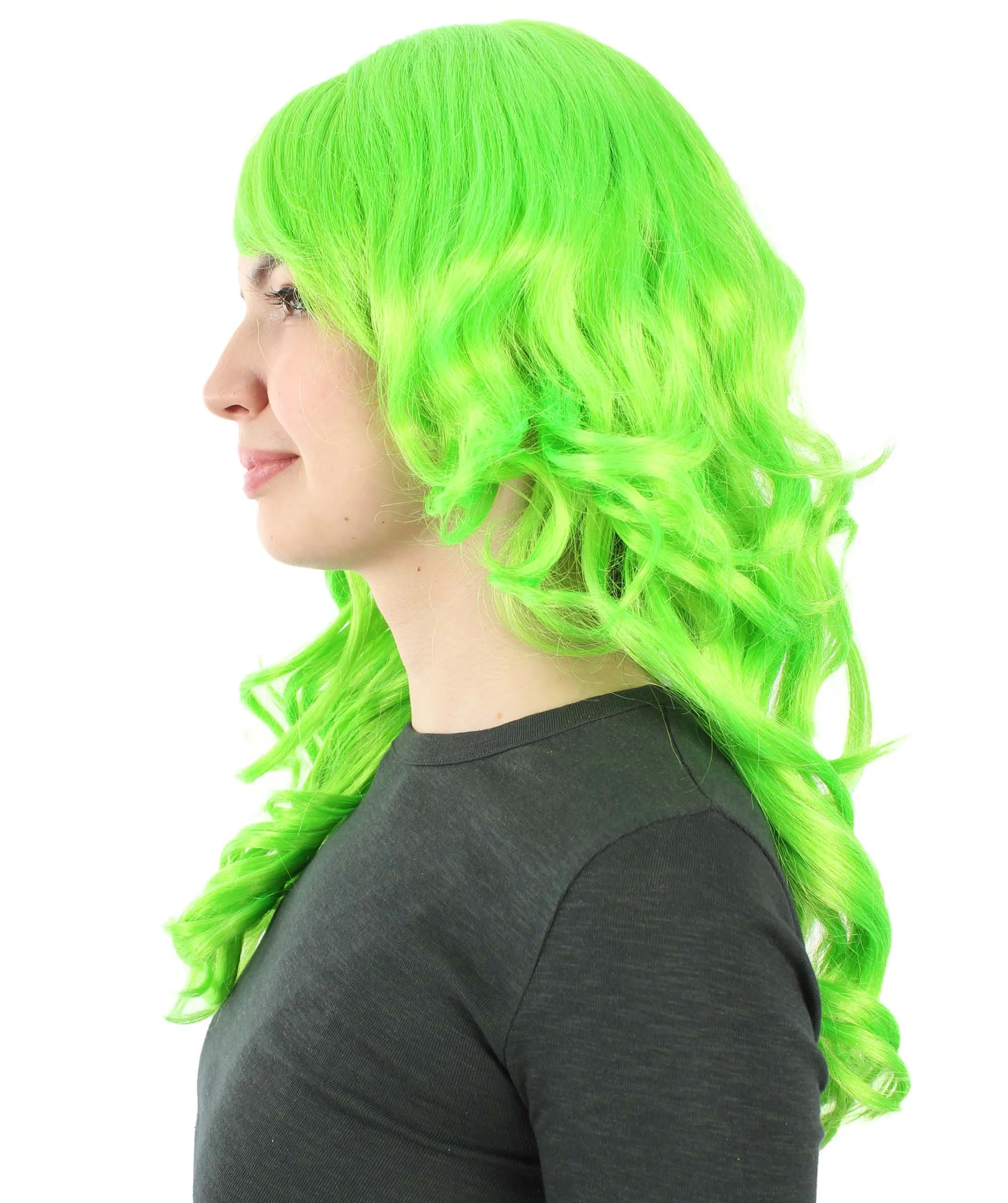 Long Length Wavy Cosplay Halloween Costume Party Hair Synthetic Fiber Mermaid Fairytale Wig, 18 Inches | HPO