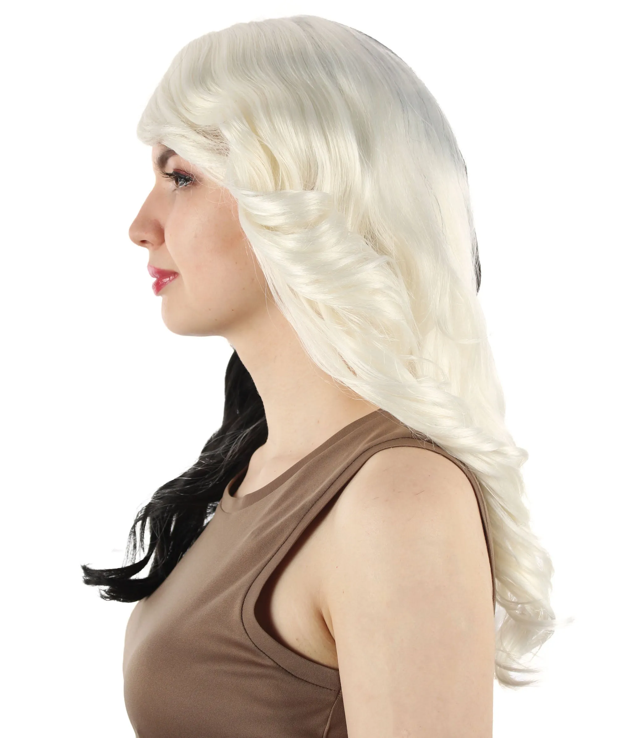 Long Length Wavy Cosplay Halloween Costume Party Hair Synthetic Fiber Mermaid Fairytale Wig, 18 Inches | HPO
