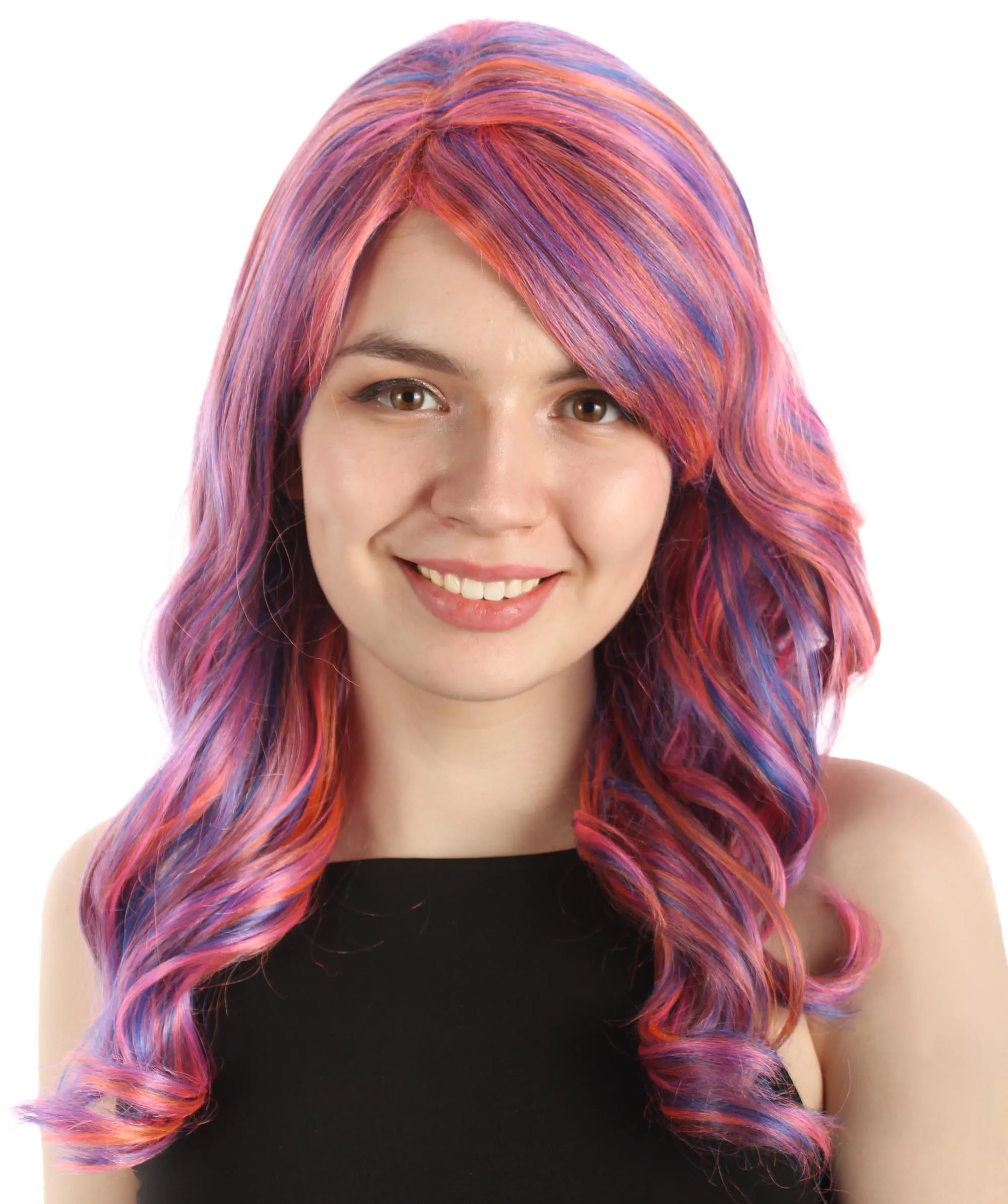 Long Length Wavy Cosplay Halloween Costume Party Hair Synthetic Fiber Mermaid Fairytale Wig, 18 Inches | HPO