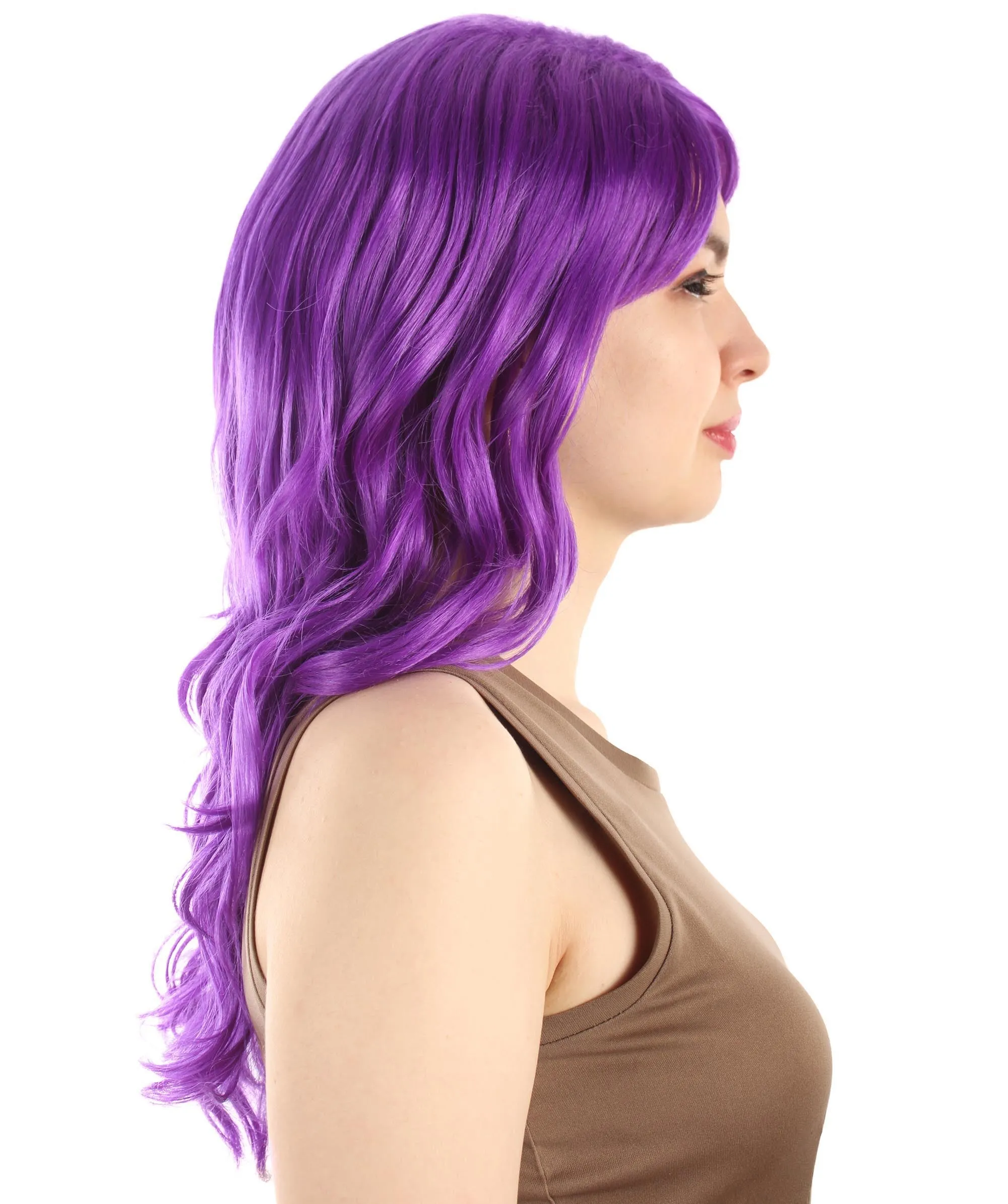 Long Length Wavy Cosplay Halloween Costume Party Hair Synthetic Fiber Mermaid Fairytale Wig, 18 Inches | HPO