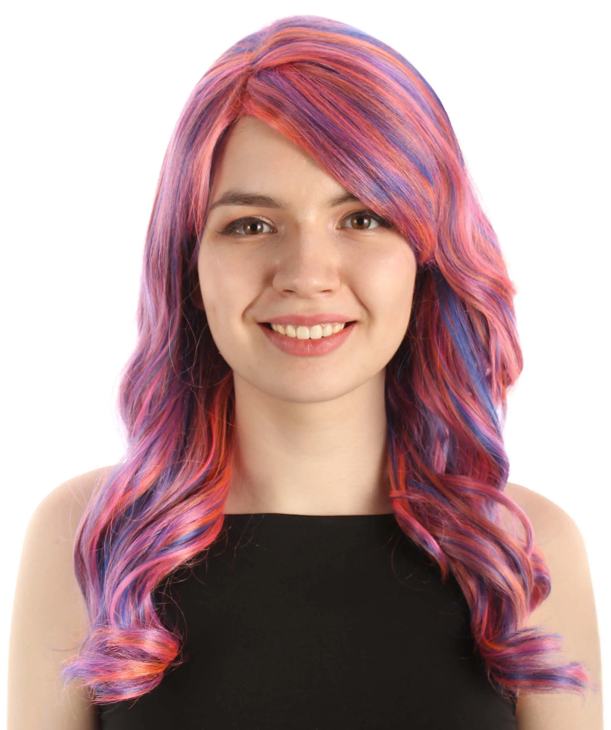 Long Length Wavy Cosplay Halloween Costume Party Hair Synthetic Fiber Mermaid Fairytale Wig, 18 Inches | HPO