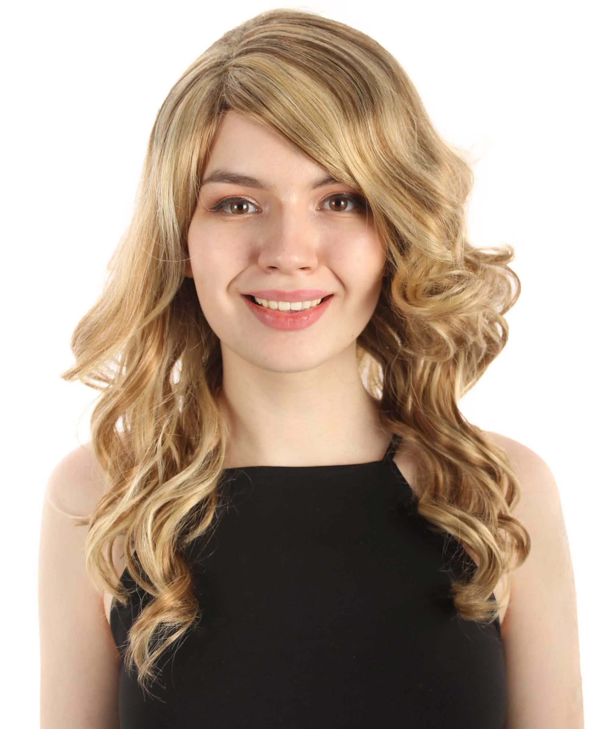 Long Length Wavy Cosplay Halloween Costume Party Hair Synthetic Fiber Mermaid Fairytale Wig, 18 Inches | HPO