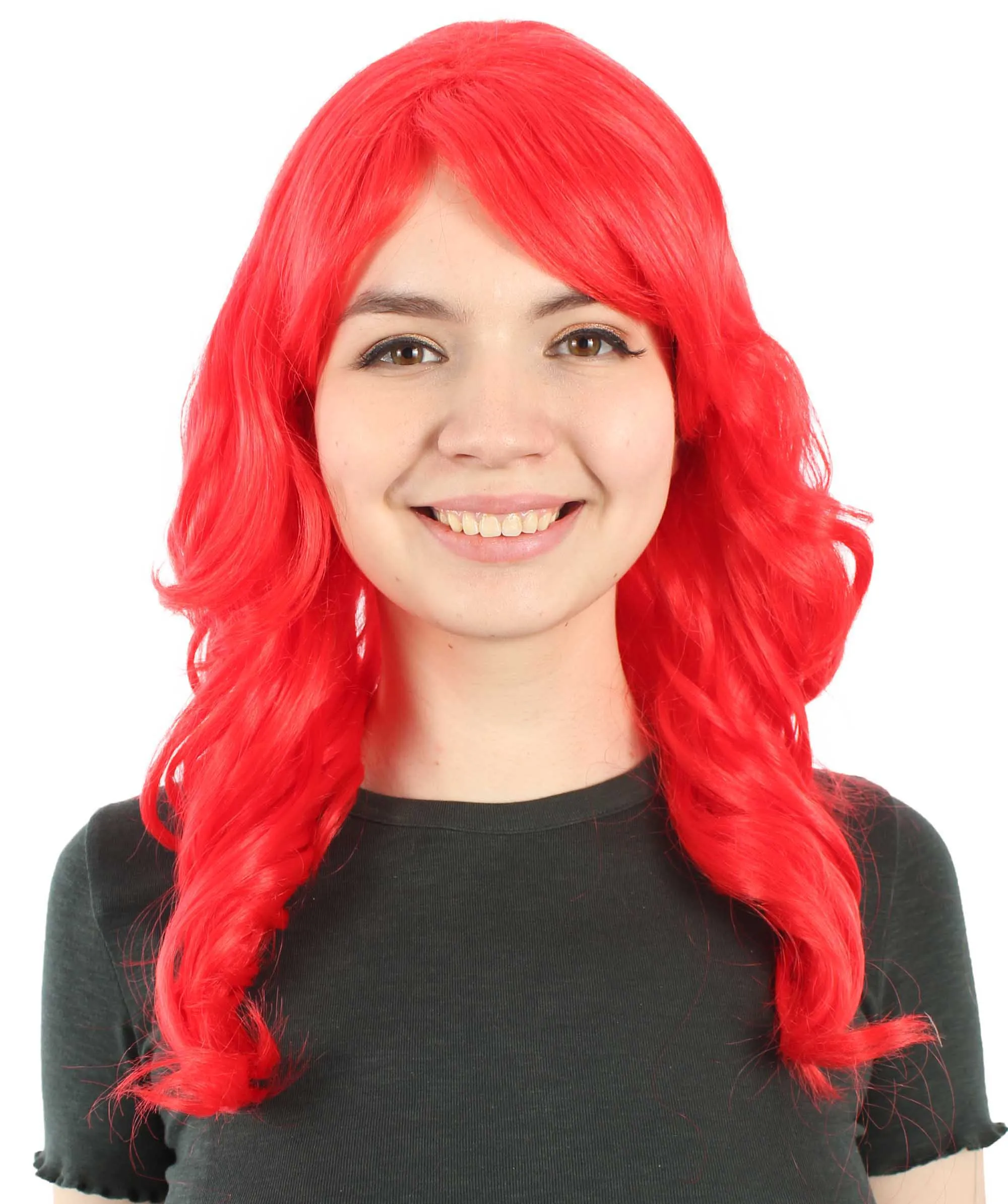 Long Length Wavy Cosplay Halloween Costume Party Hair Synthetic Fiber Mermaid Fairytale Wig, 18 Inches | HPO