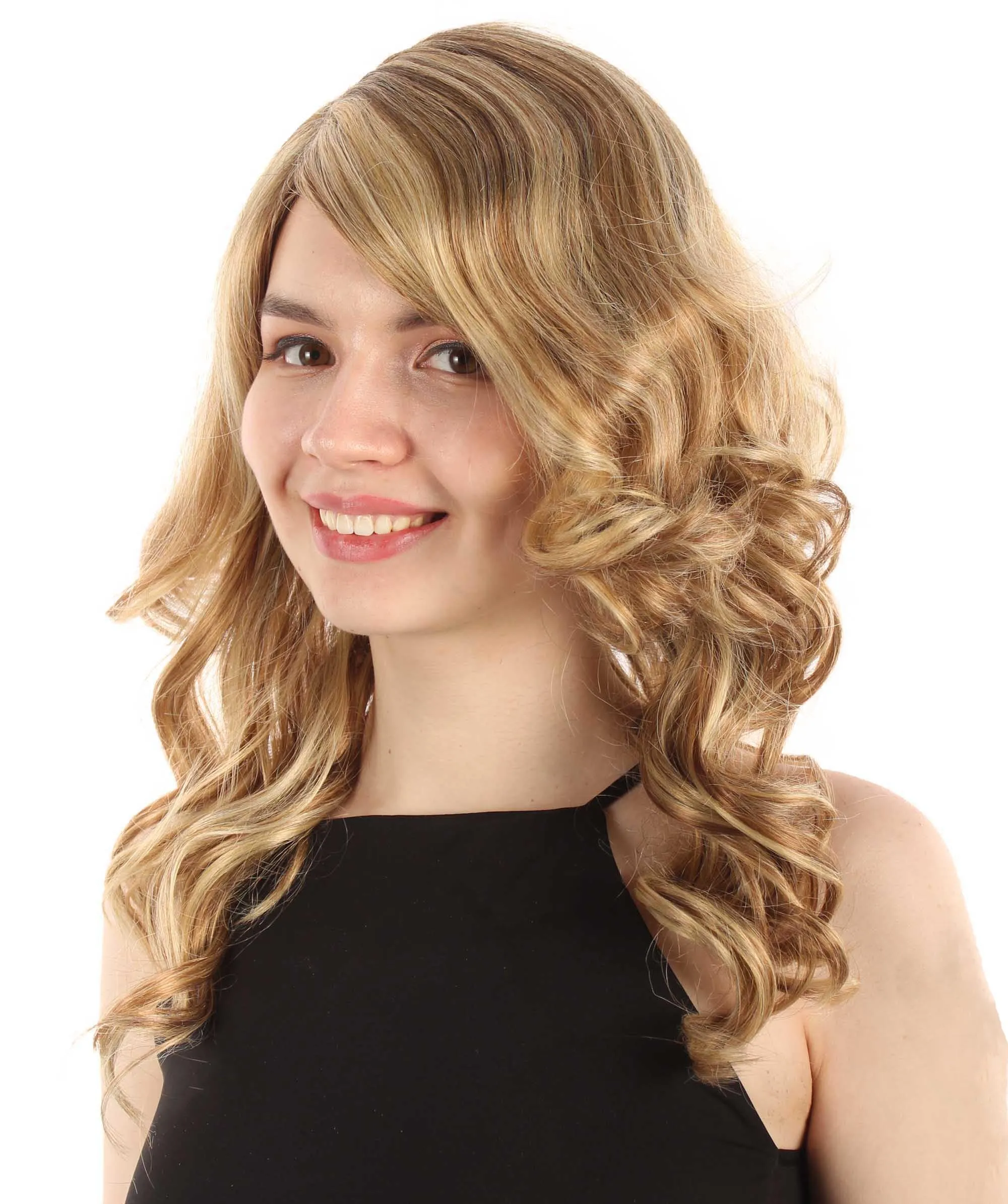 Long Length Wavy Cosplay Halloween Costume Party Hair Synthetic Fiber Mermaid Fairytale Wig, 18 Inches | HPO