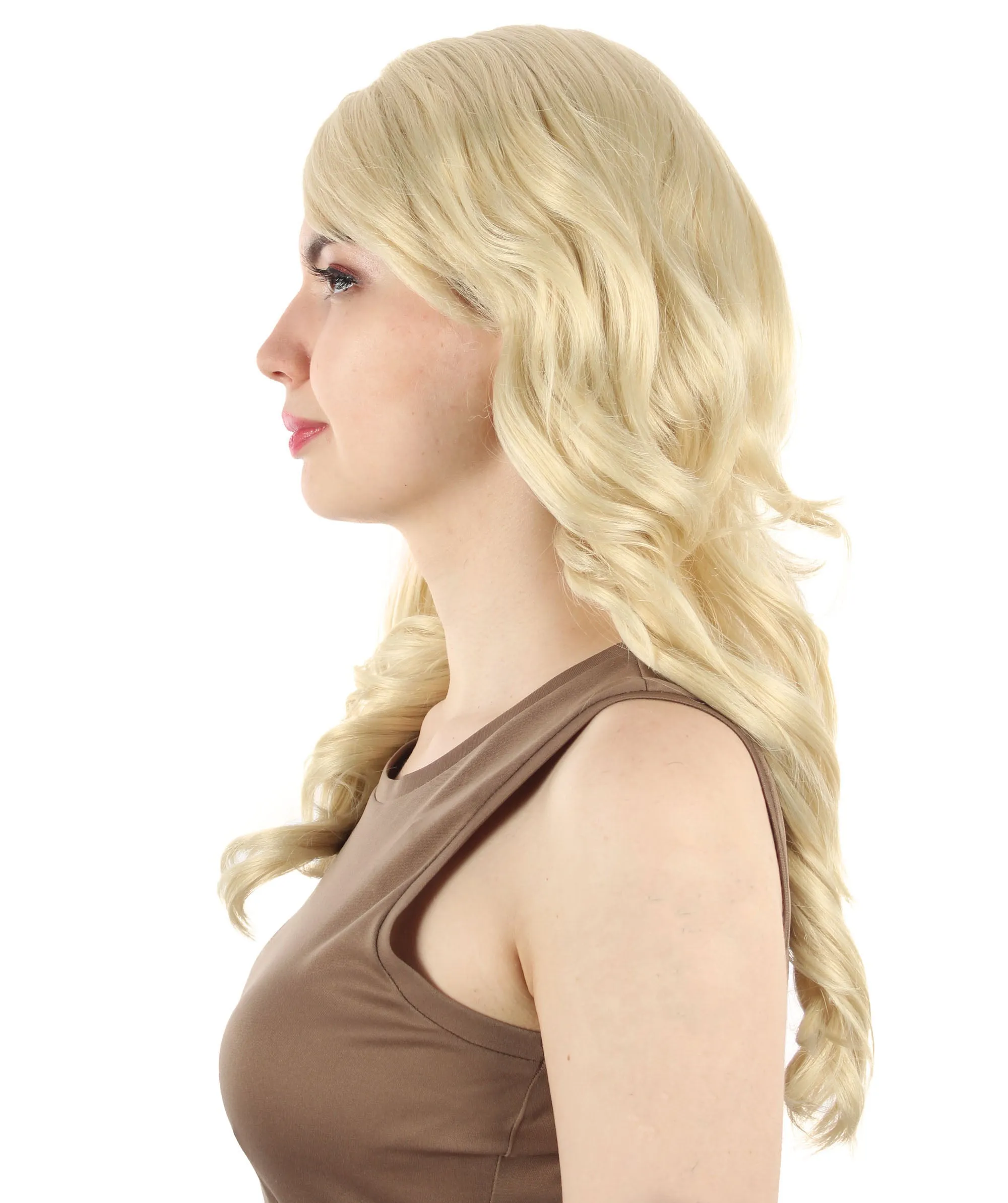 Long Length Wavy Cosplay Halloween Costume Party Hair Synthetic Fiber Mermaid Fairytale Wig, 18 Inches | HPO