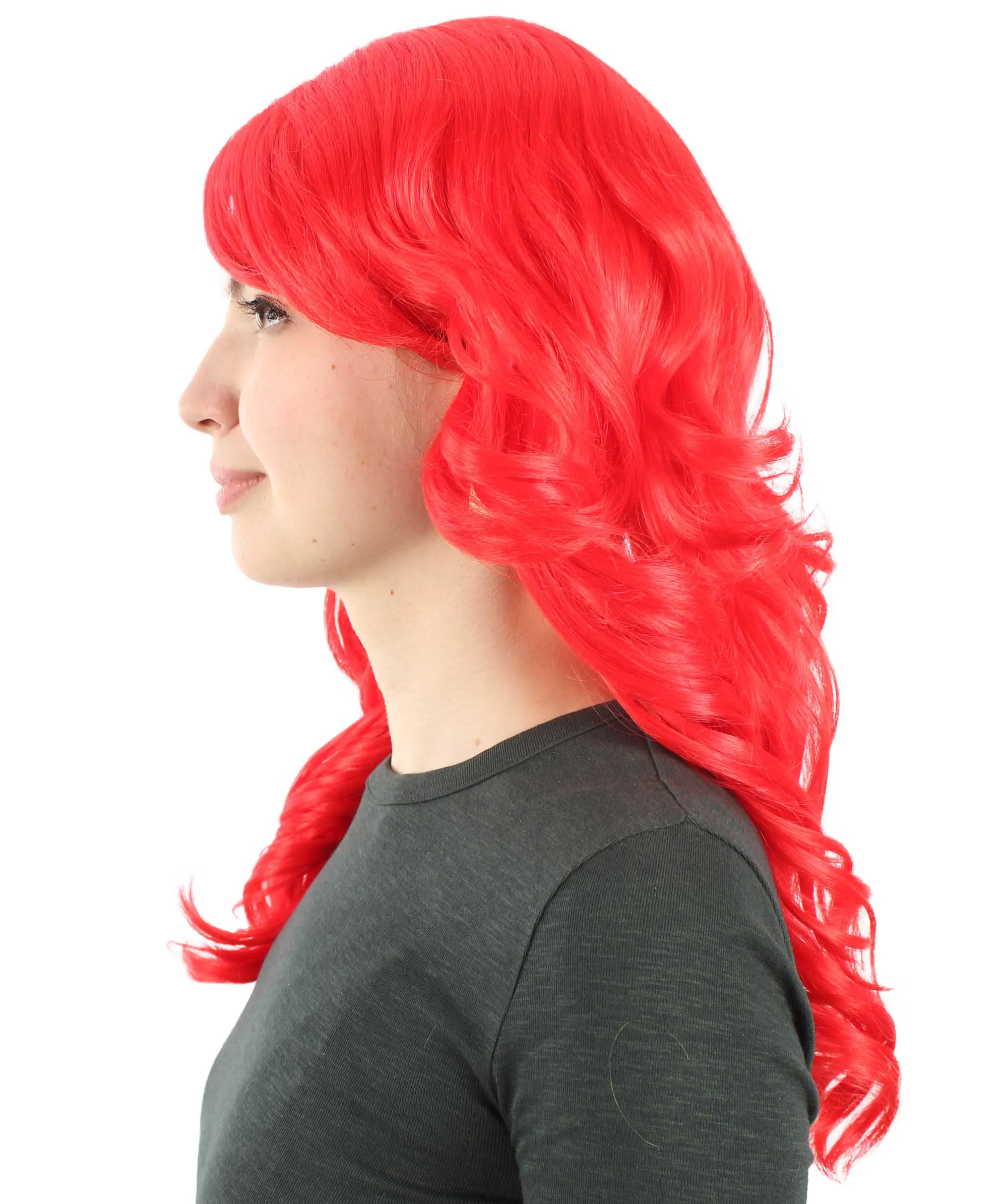 Long Length Wavy Cosplay Halloween Costume Party Hair Synthetic Fiber Mermaid Fairytale Wig, 18 Inches | HPO