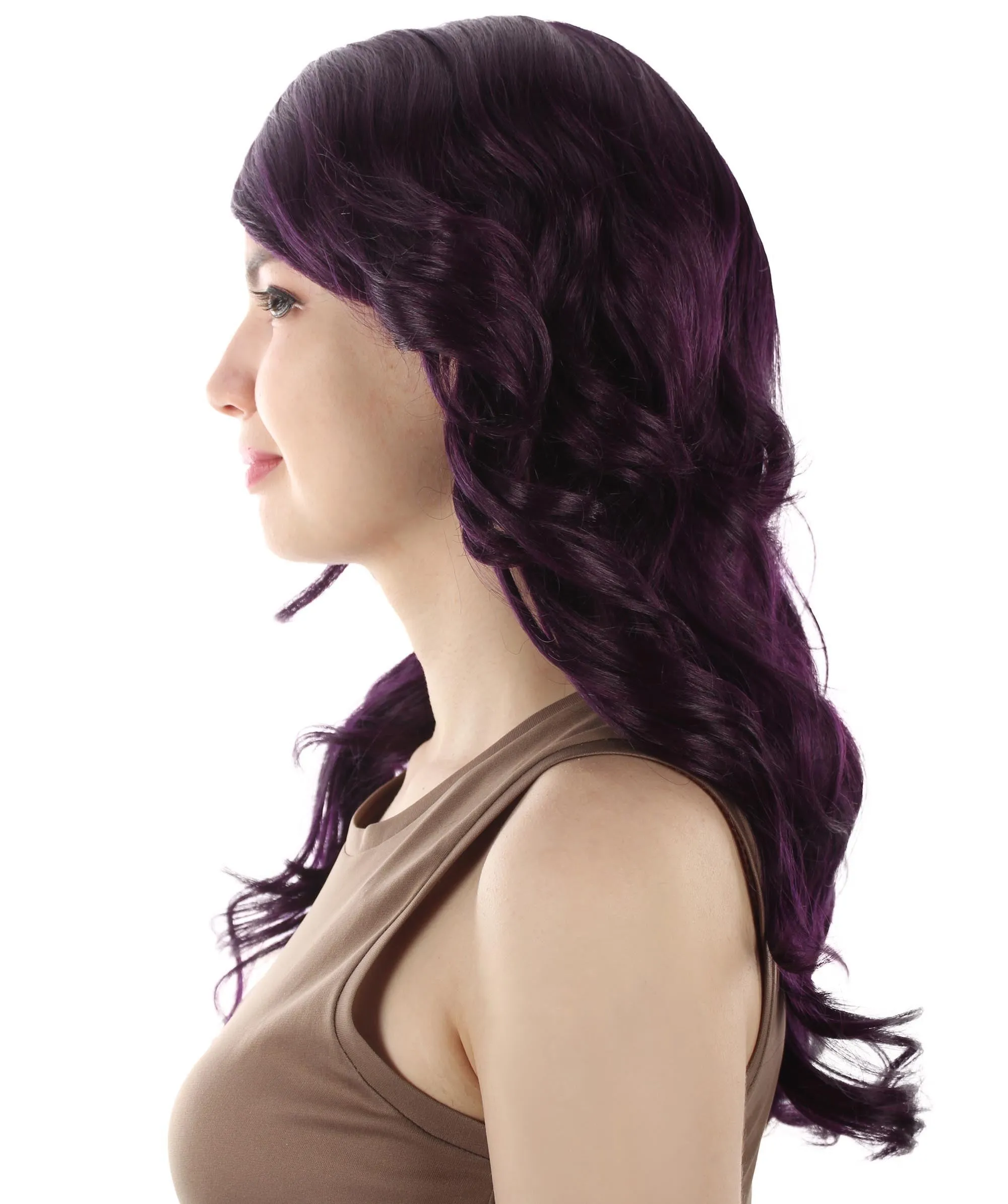 Long Length Wavy Cosplay Halloween Costume Party Hair Synthetic Fiber Mermaid Fairytale Wig, 18 Inches | HPO