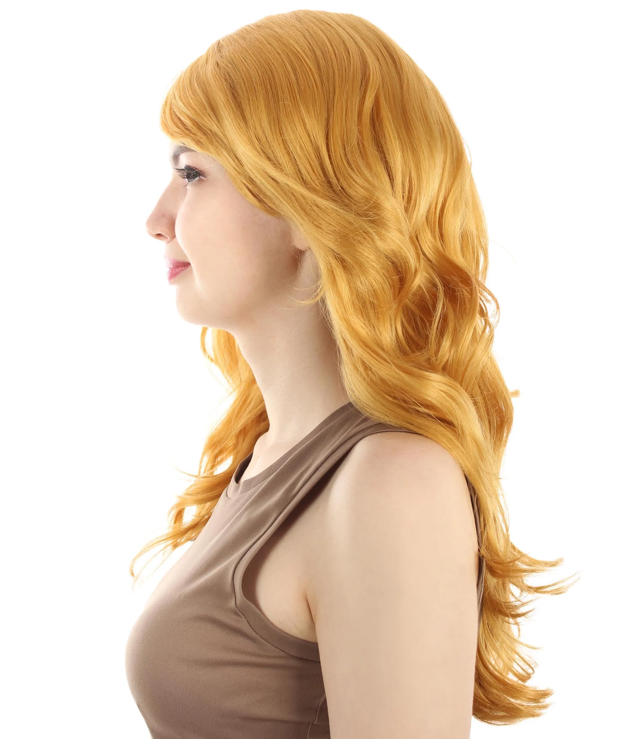 Long Length Wavy Cosplay Halloween Costume Party Hair Synthetic Fiber Mermaid Fairytale Wig, 18 Inches | HPO