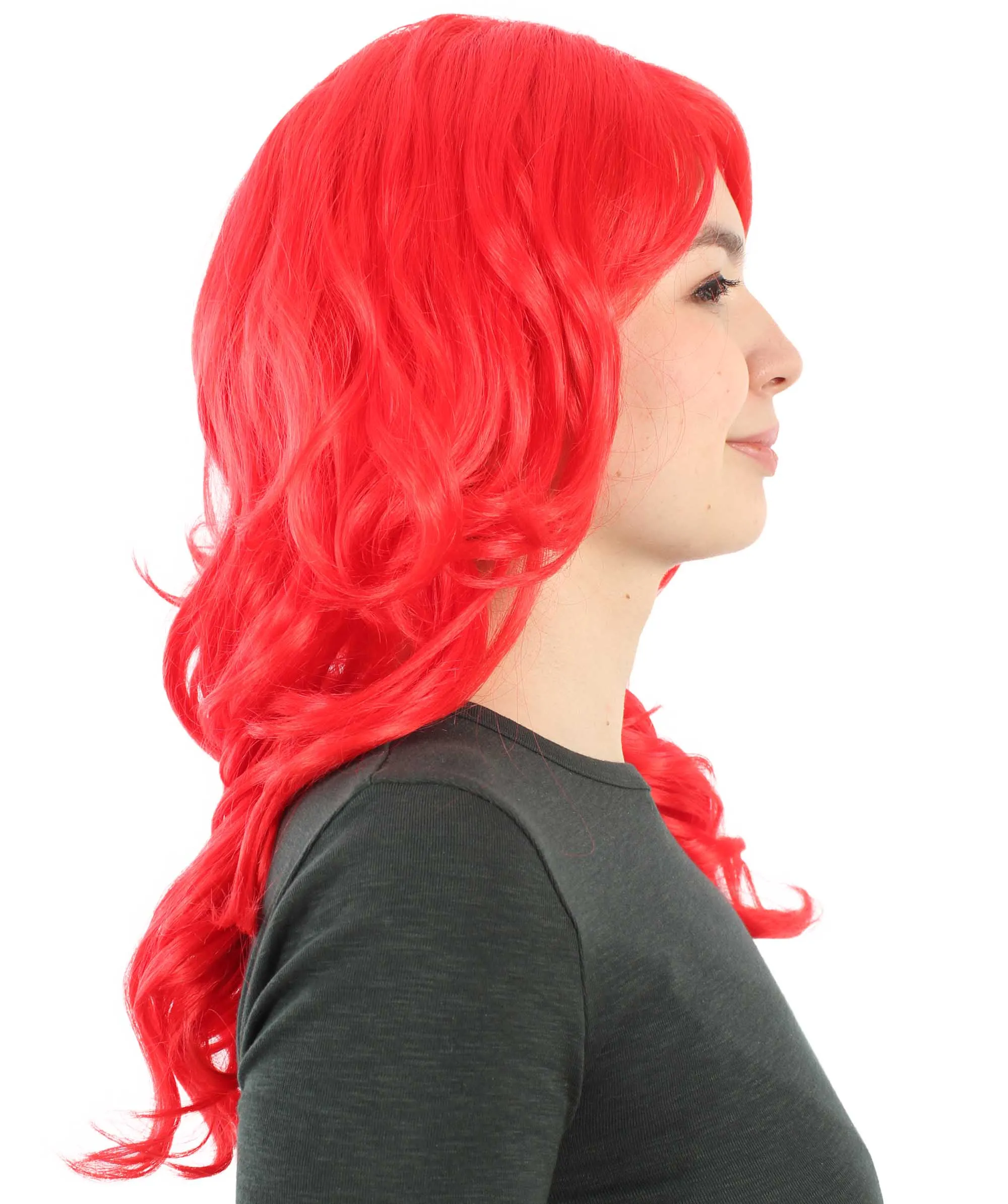 Long Length Wavy Cosplay Halloween Costume Party Hair Synthetic Fiber Mermaid Fairytale Wig, 18 Inches | HPO