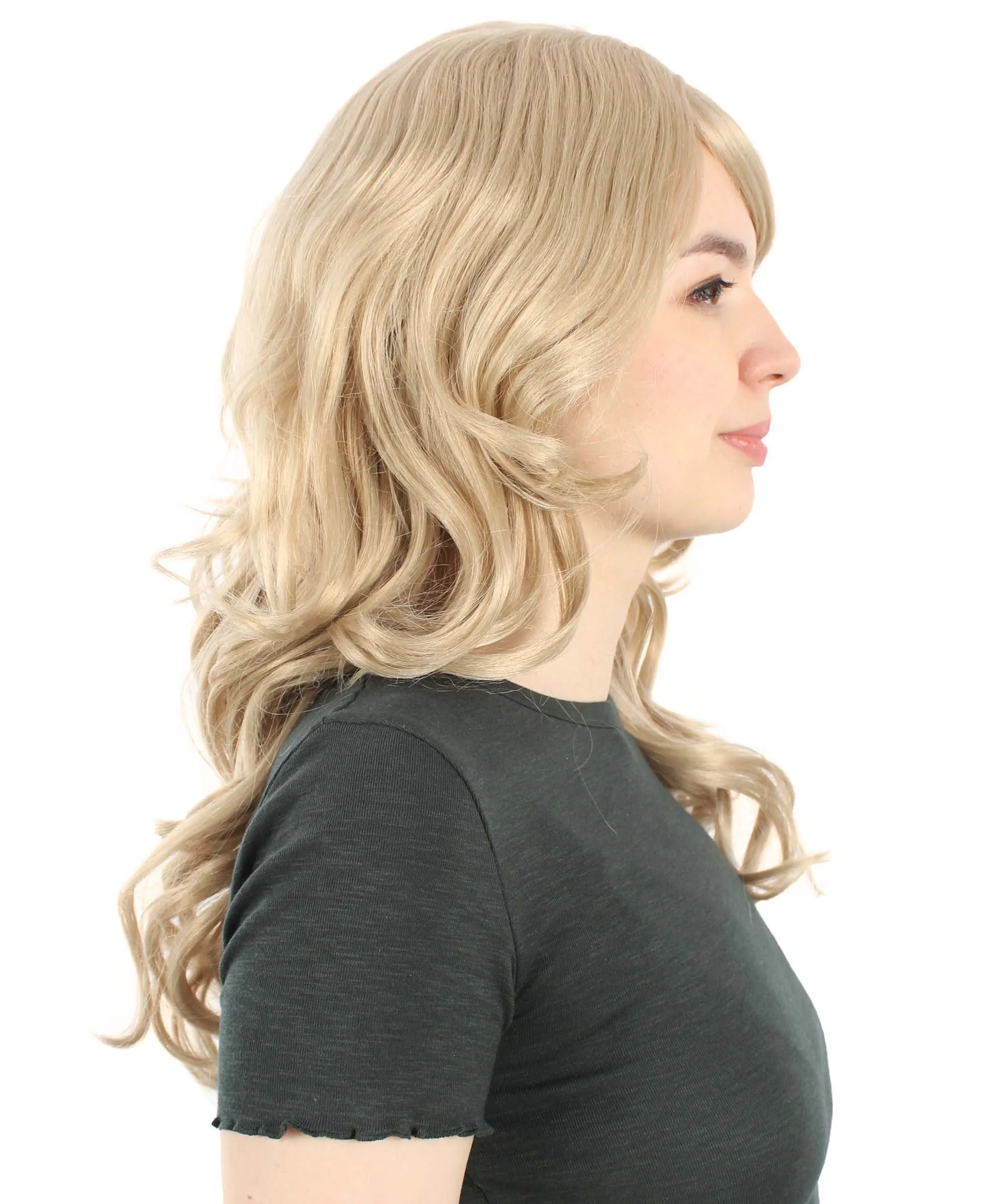 Long Length Wavy Cosplay Halloween Costume Party Hair Synthetic Fiber Mermaid Fairytale Wig, 18 Inches | HPO
