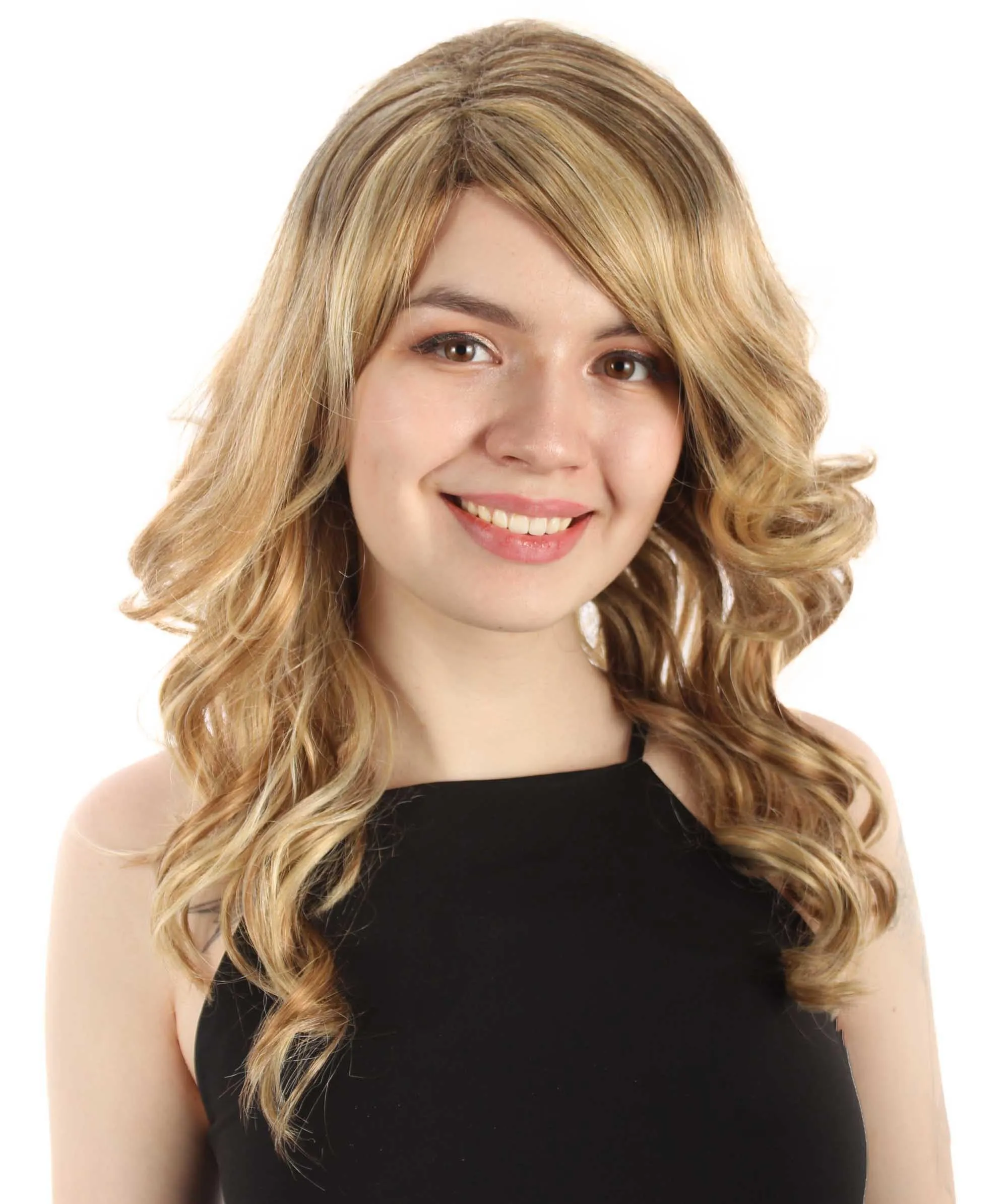 Long Length Wavy Cosplay Halloween Costume Party Hair Synthetic Fiber Mermaid Fairytale Wig, 18 Inches | HPO