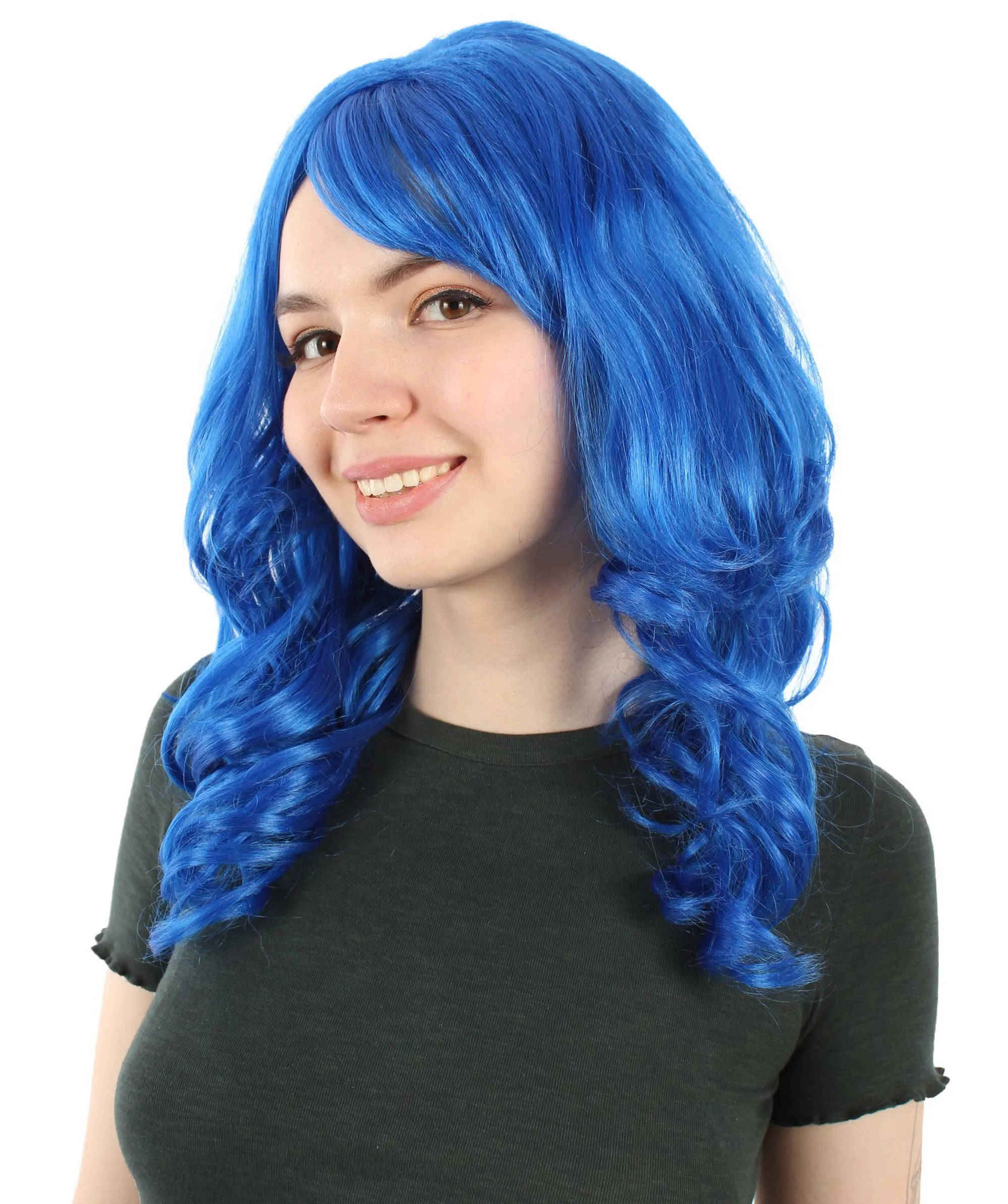 Long Length Wavy Cosplay Halloween Costume Party Hair Synthetic Fiber Mermaid Fairytale Wig, 18 Inches | HPO