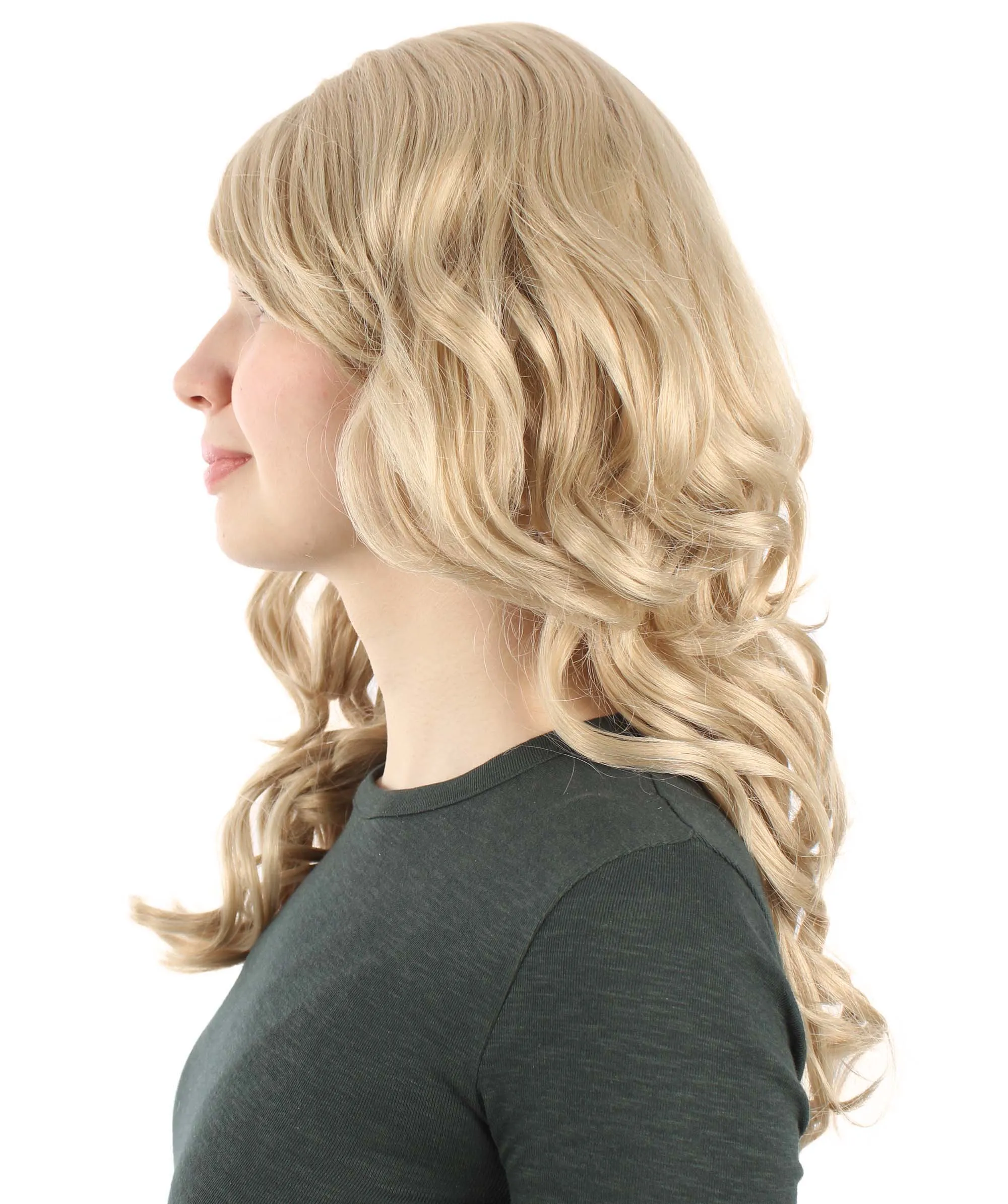 Long Length Wavy Cosplay Halloween Costume Party Hair Synthetic Fiber Mermaid Fairytale Wig, 18 Inches | HPO