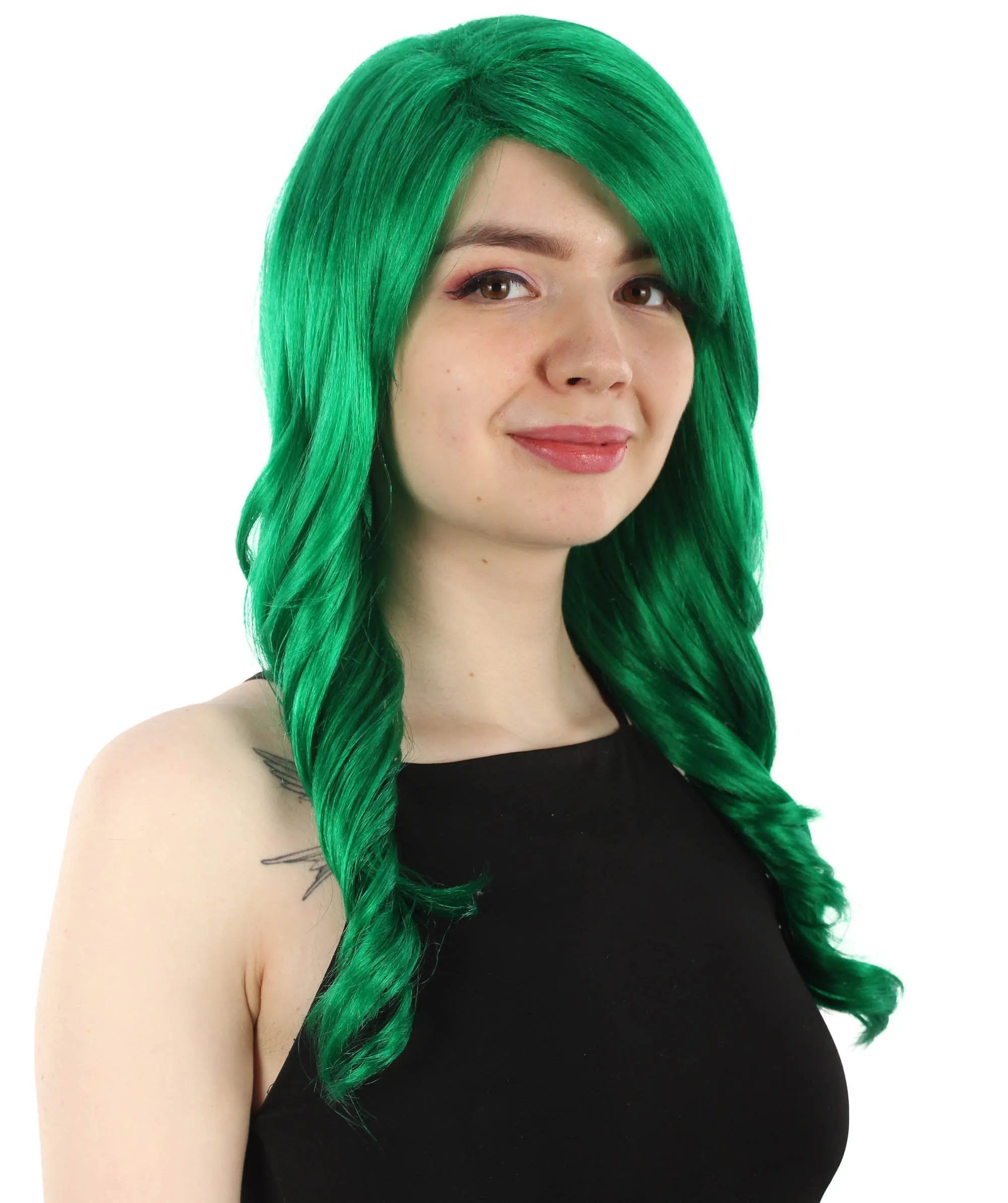 Long Length Wavy Cosplay Halloween Costume Party Hair Synthetic Fiber Mermaid Fairytale Wig, 18 Inches | HPO