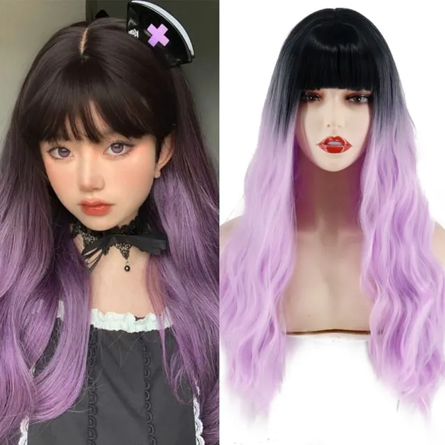 Long Mix Pink Lolita Wigs