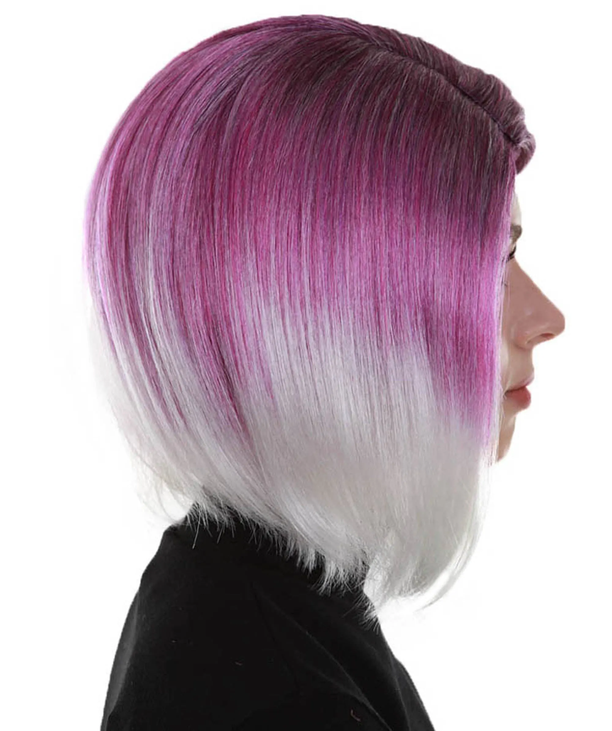 Mid Ombre | Women's Purple Color Straight Shoulder Length Trendy Mid Ombre Wig