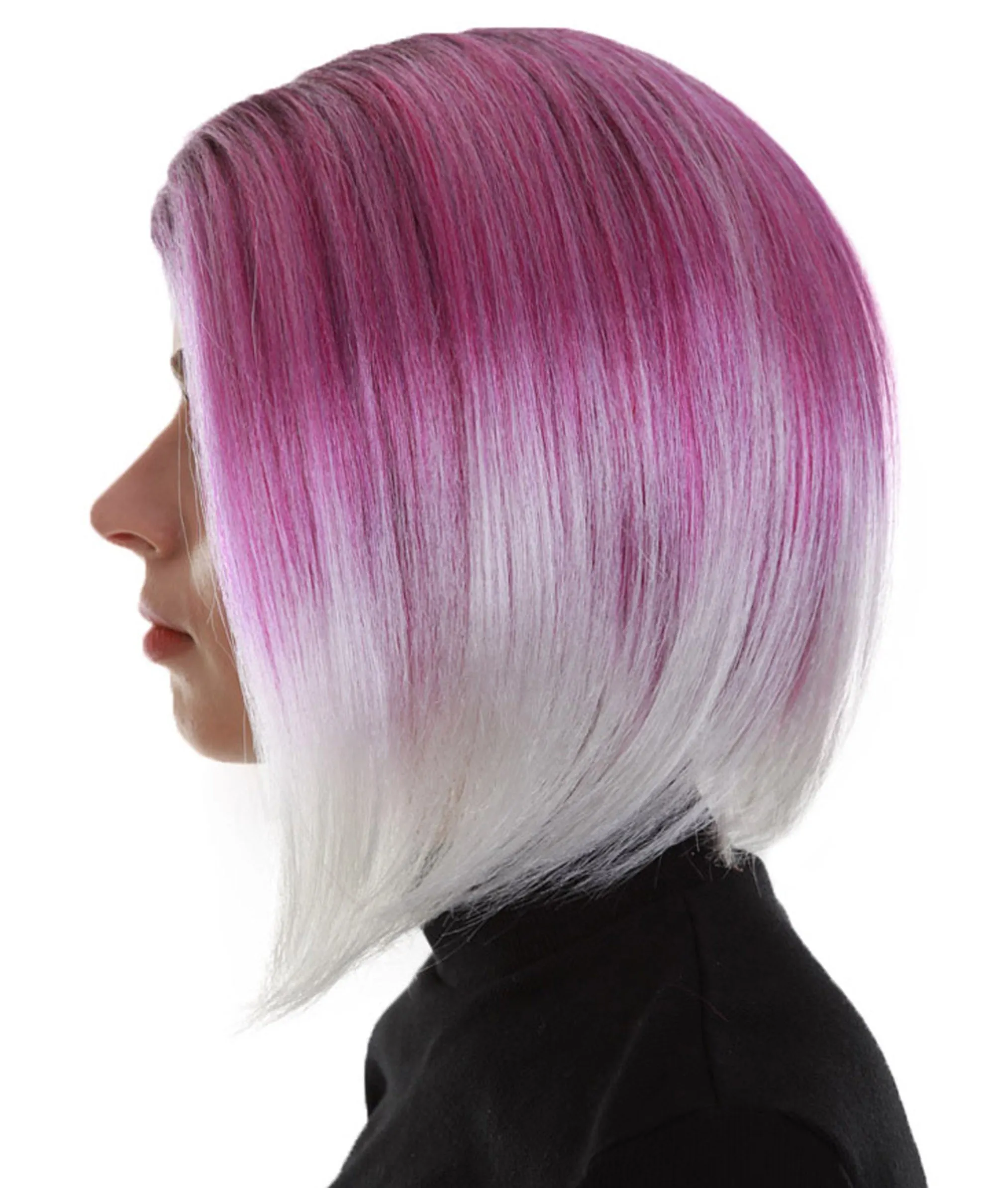 Mid Ombre | Women's Purple Color Straight Shoulder Length Trendy Mid Ombre Wig