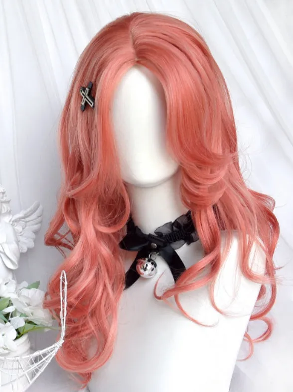 Orange Above Bust Length Wavy Wig