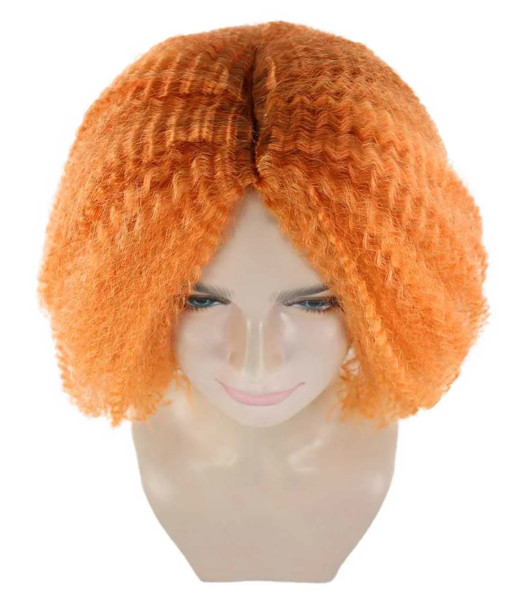 Orange Curly Fashion Womens Wig | Party Ready Fancy Cosplay Halloween Wig | Premium Breathable Capless Cap